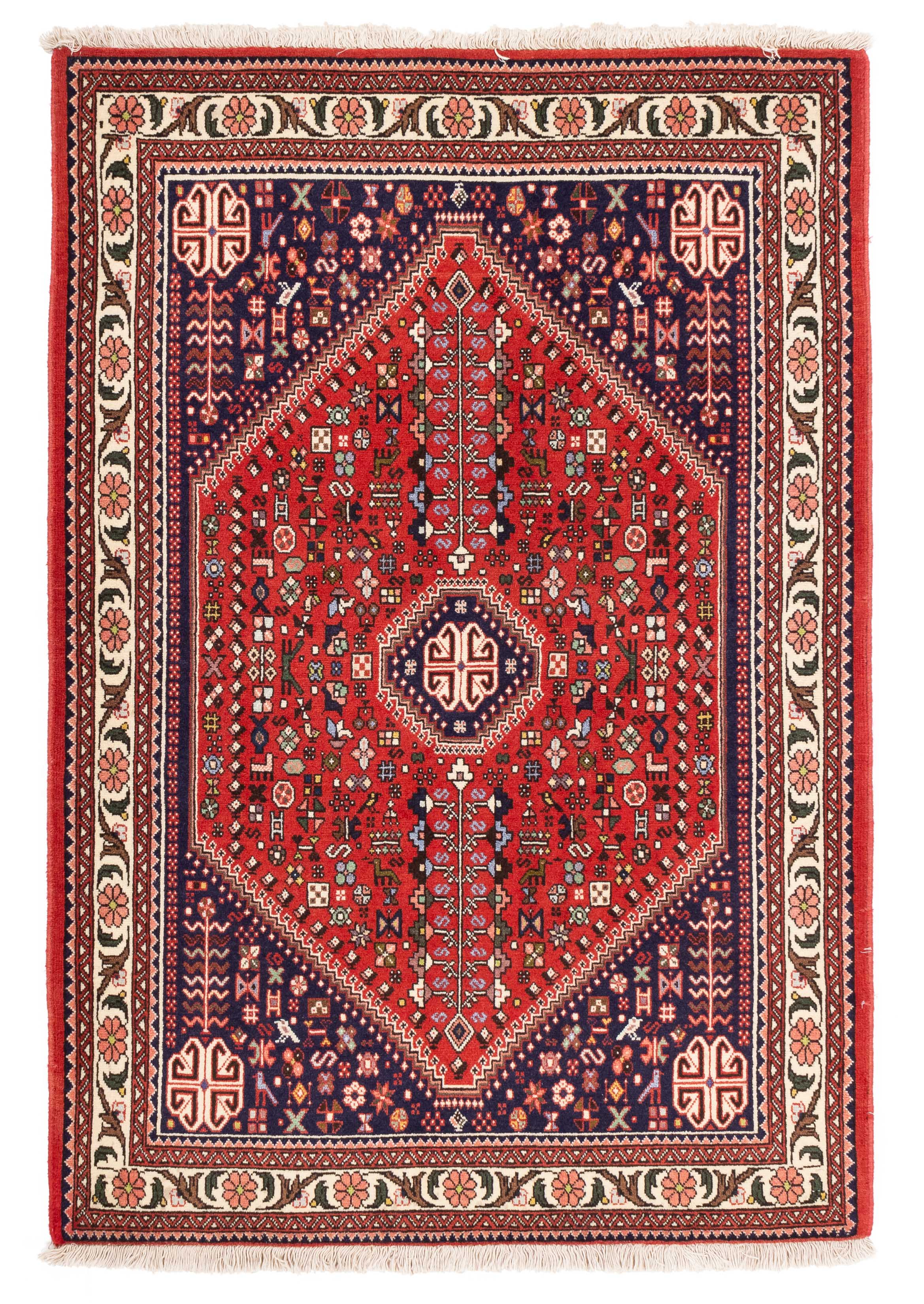 Traditional Persian Abadeh Rug <br> 3'5 x 4'11