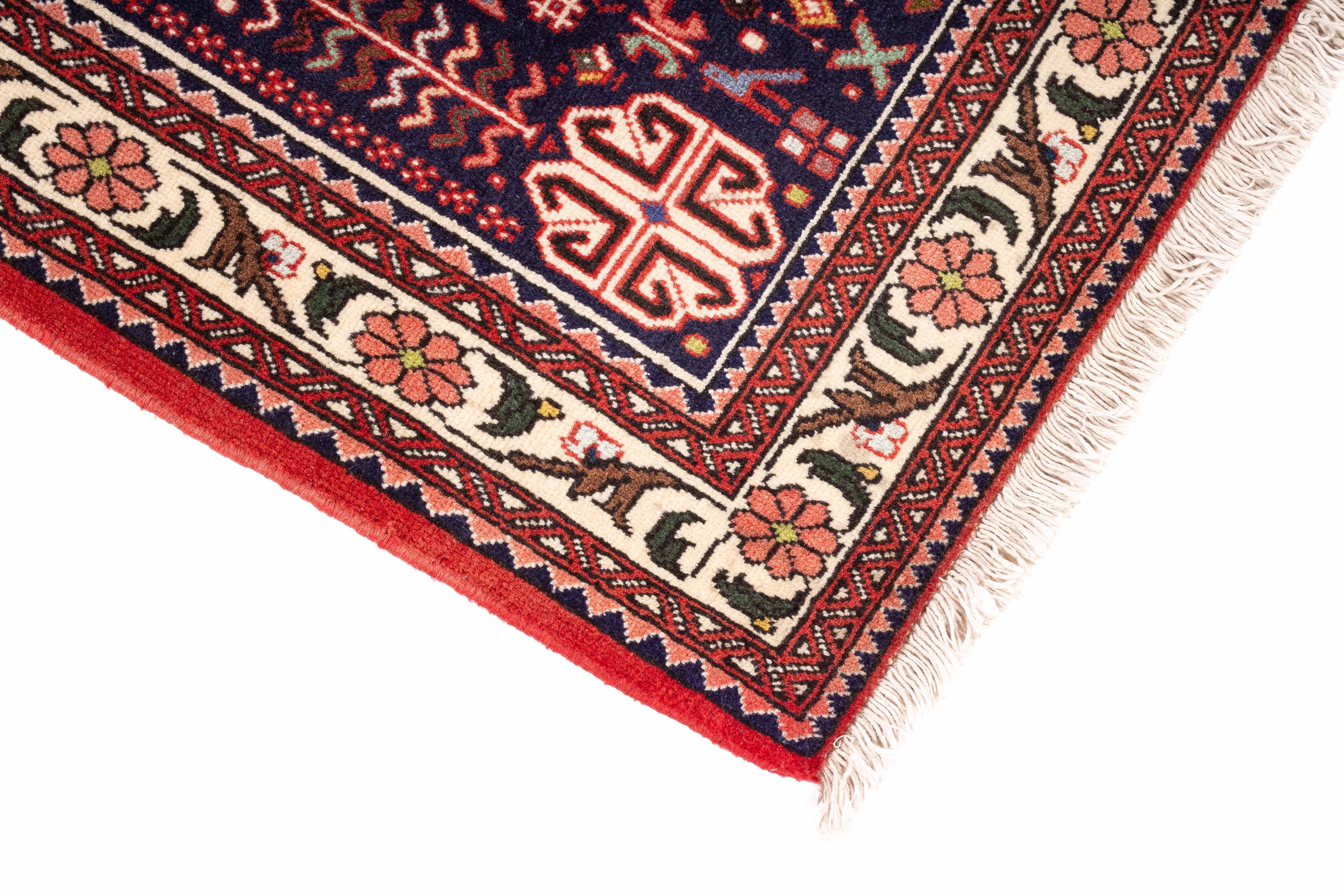 Traditional Persian Abadeh Rug <br> 3'5 x 4'11