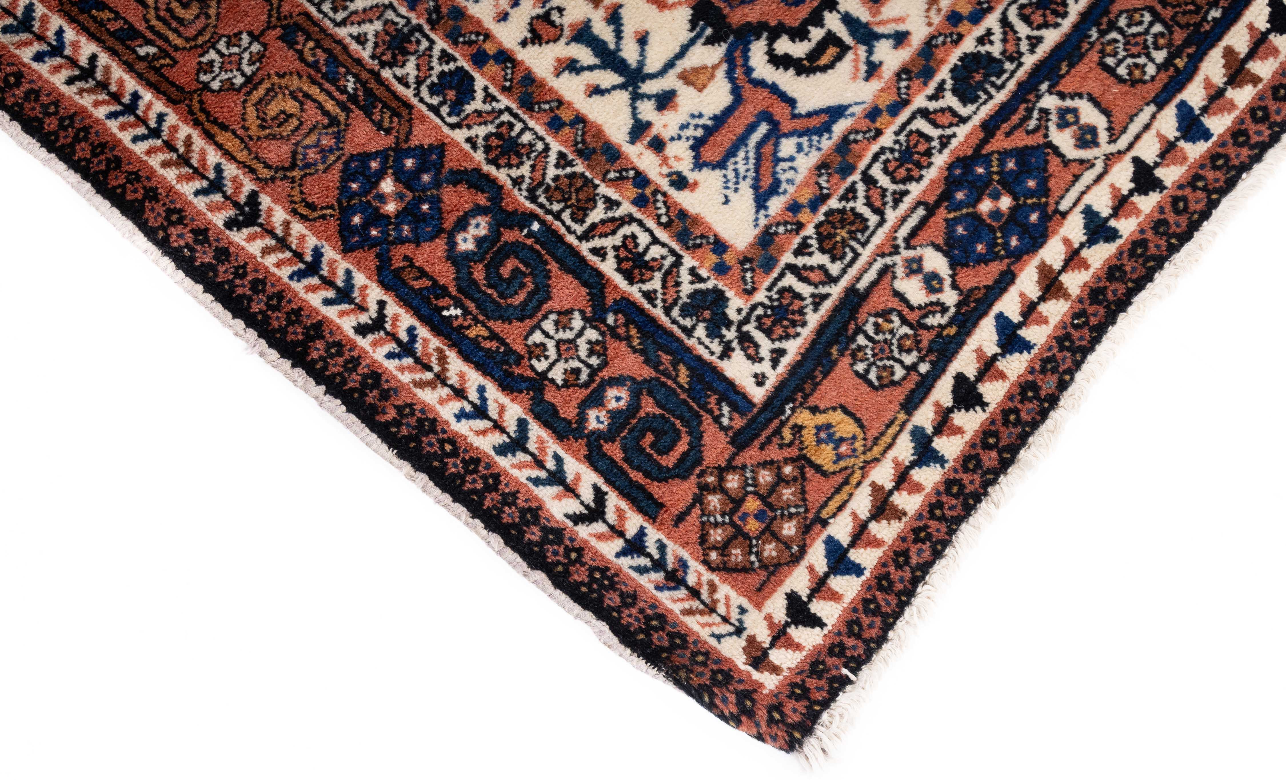 Persian Tribal Afshar Rug <br> 4'2 x 5'7