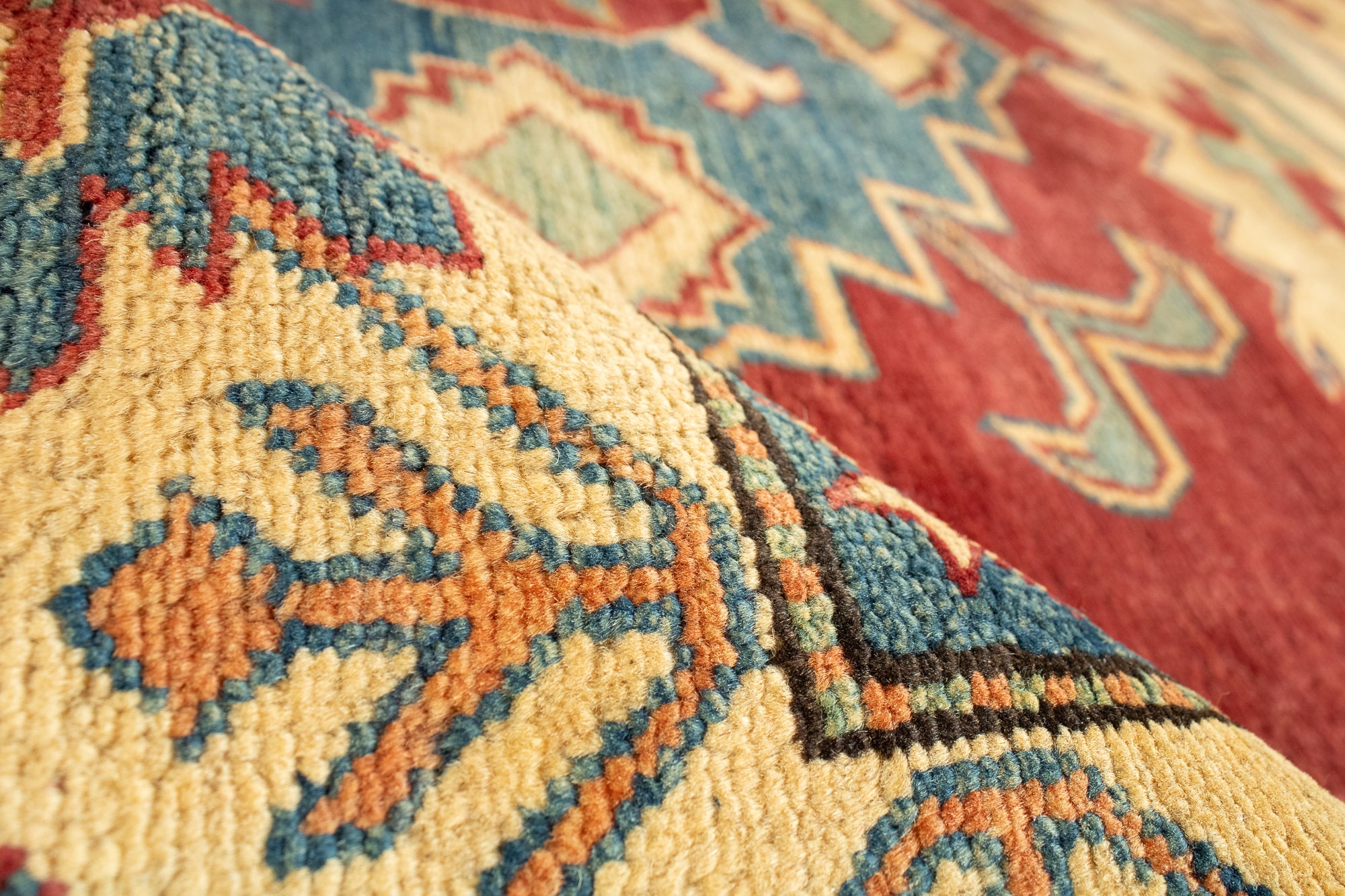 New Pak Kazak Tribal Rug <br> 7'5 x 10'0