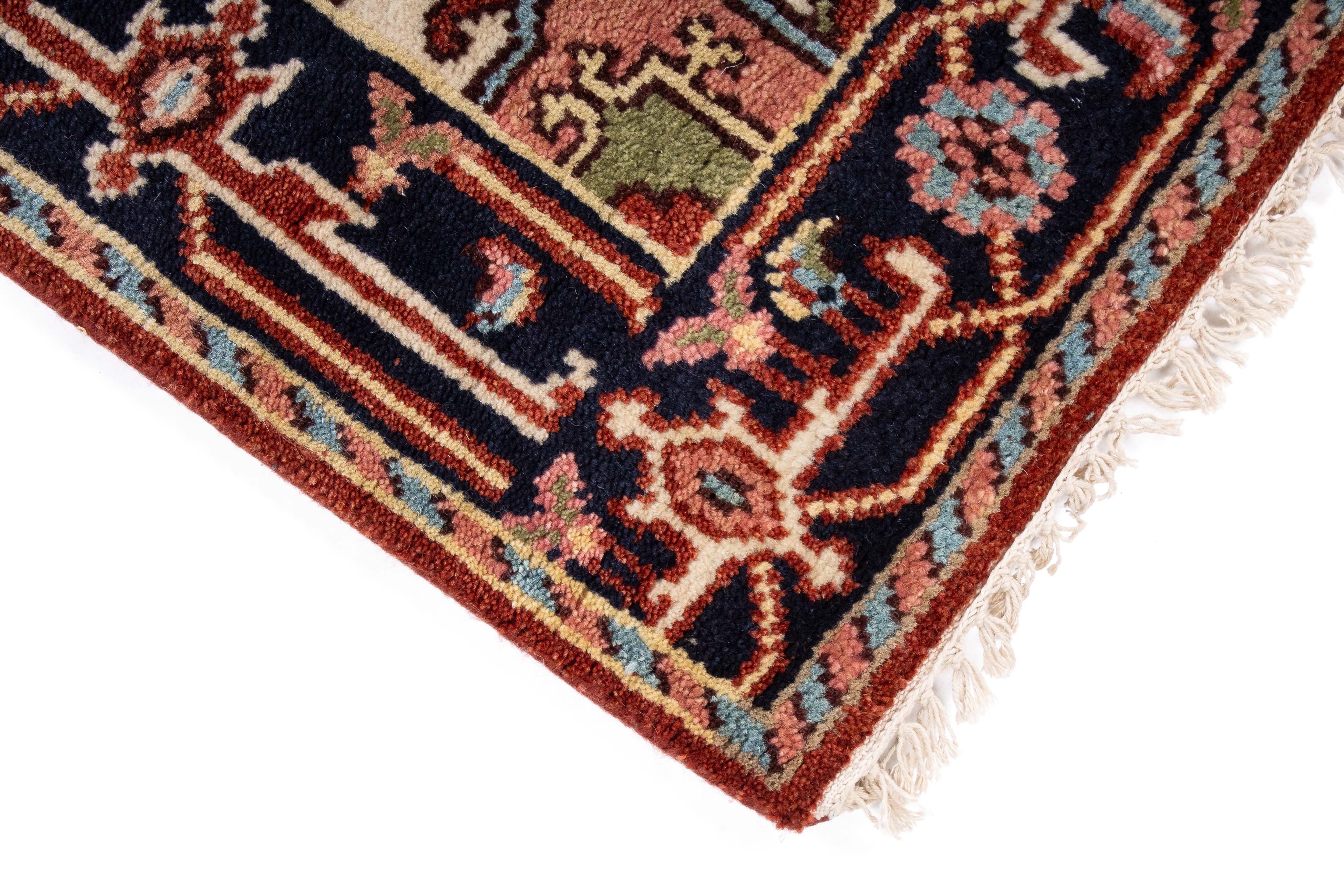 New Indian Serapi Rug <br> 2'8 x 7'10