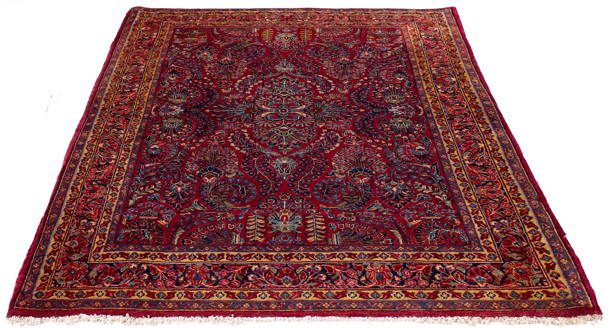 Antique Persia Sarouk Rug <br> 4'3' x 6'3'