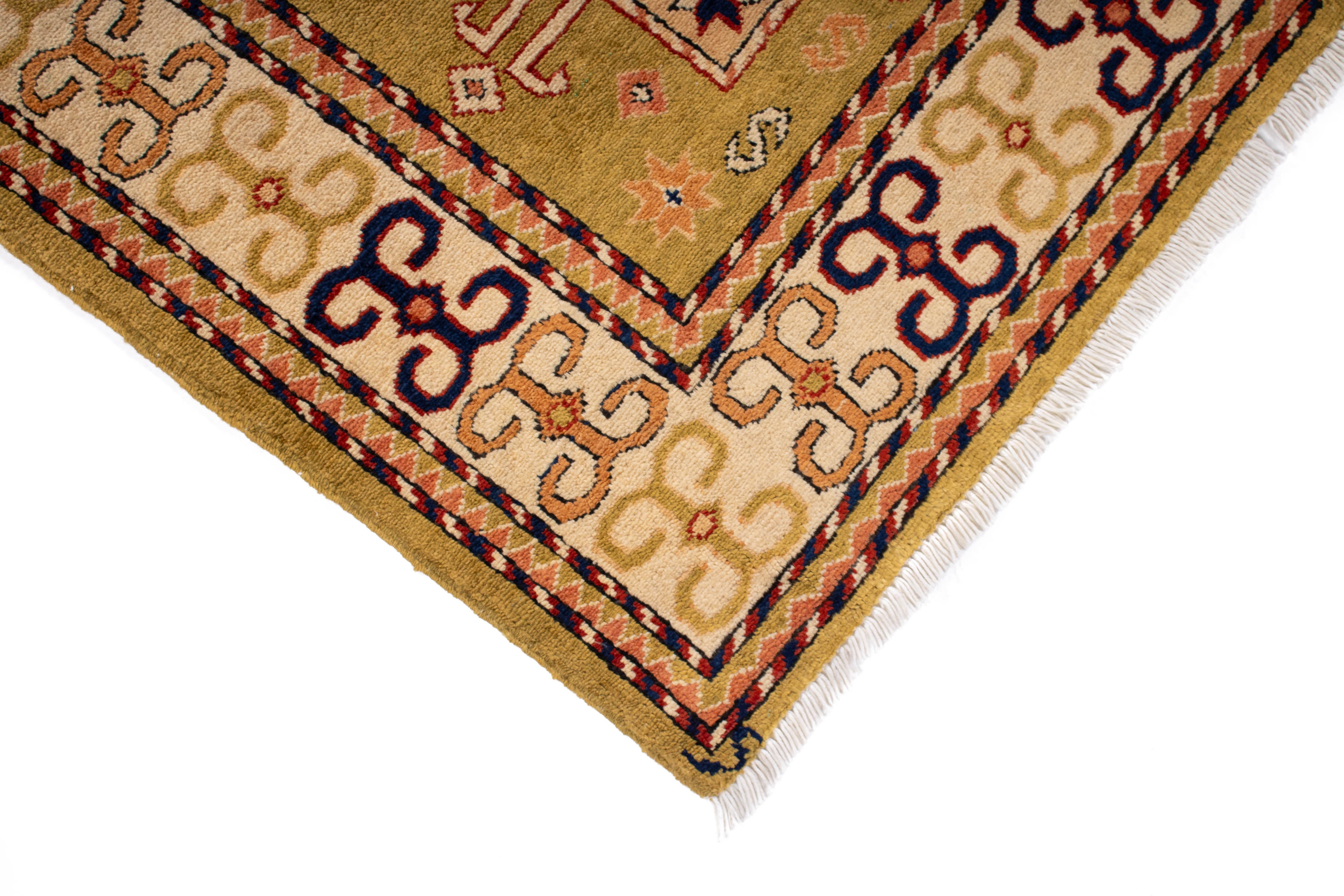 New Afghan Kazak Rug <br> 4'11 x 7'11