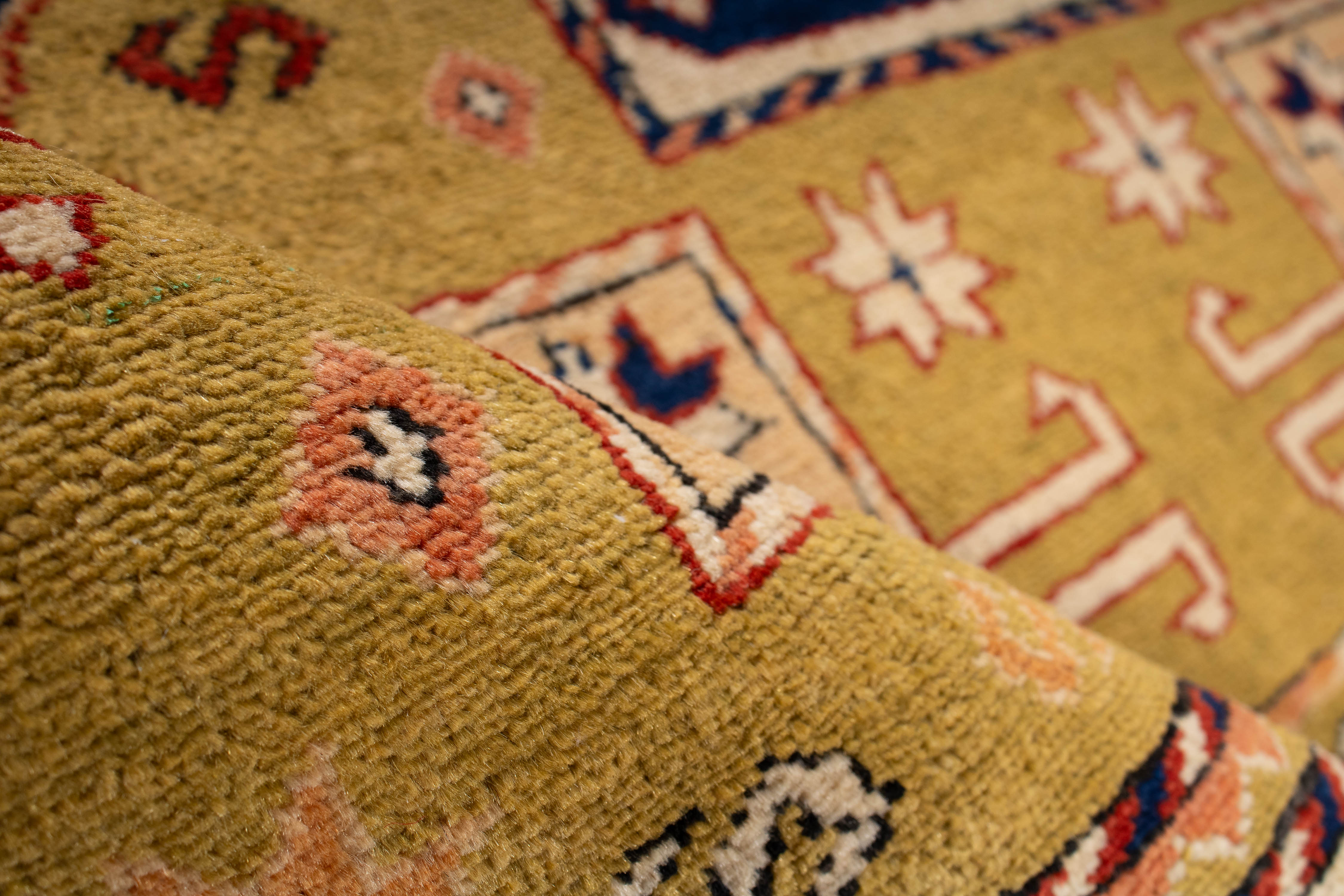 New Afghan Kazak Rug <br> 4'11 x 7'11