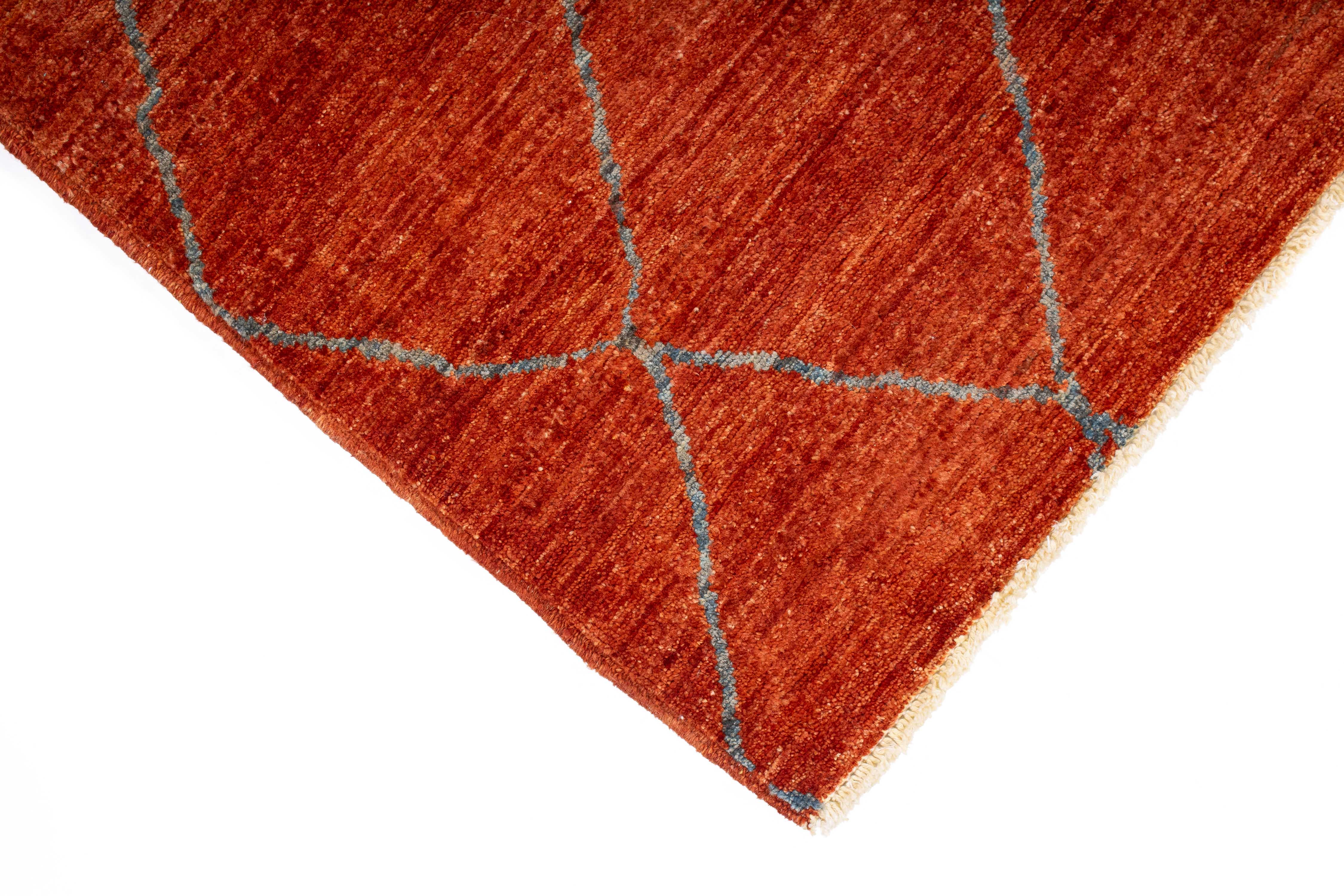 Red Afghan Gabbeh Design Rug <br> 5'1 x 6'11