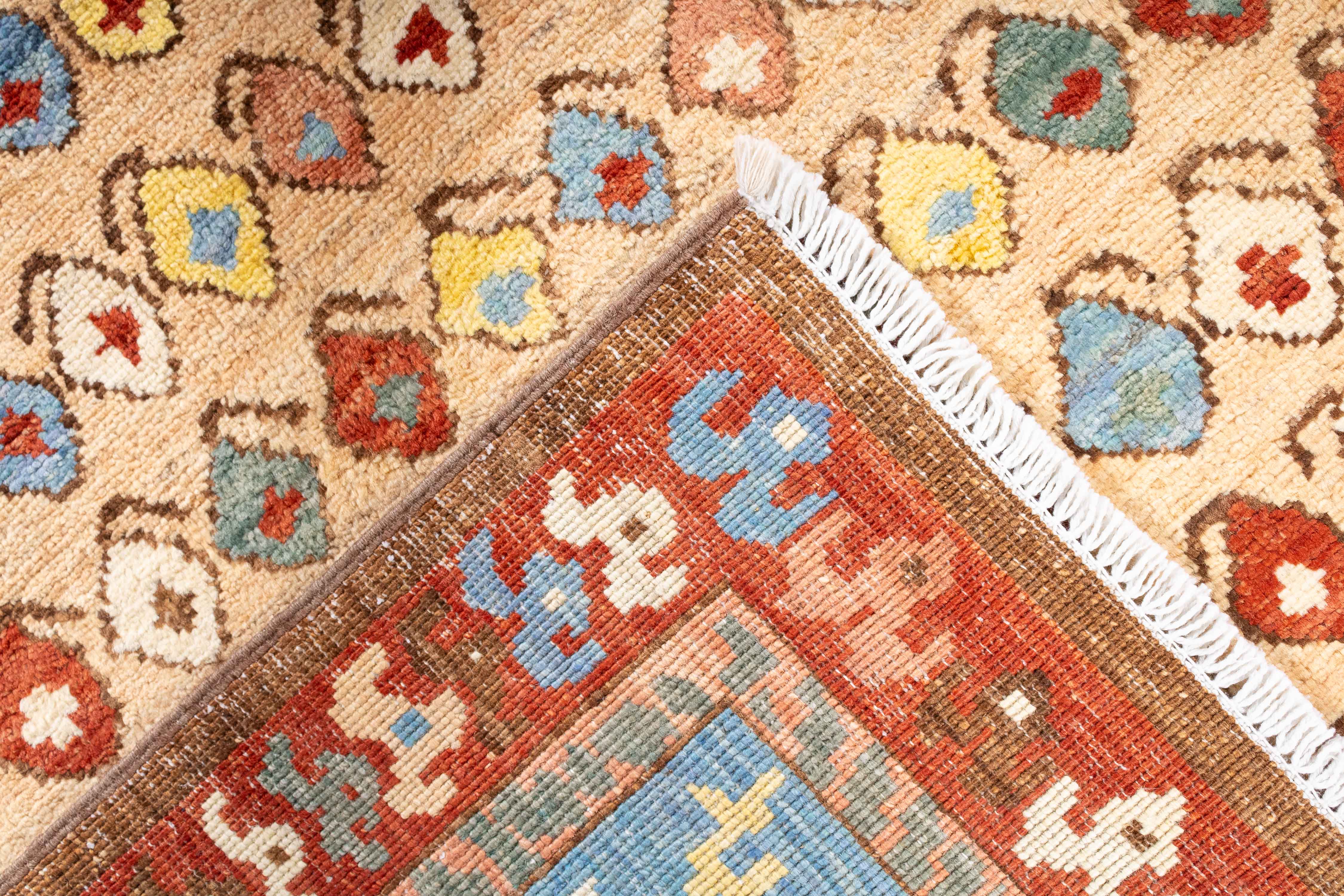 New Afghan Paisley Rug <br> 6'1 x 8'10