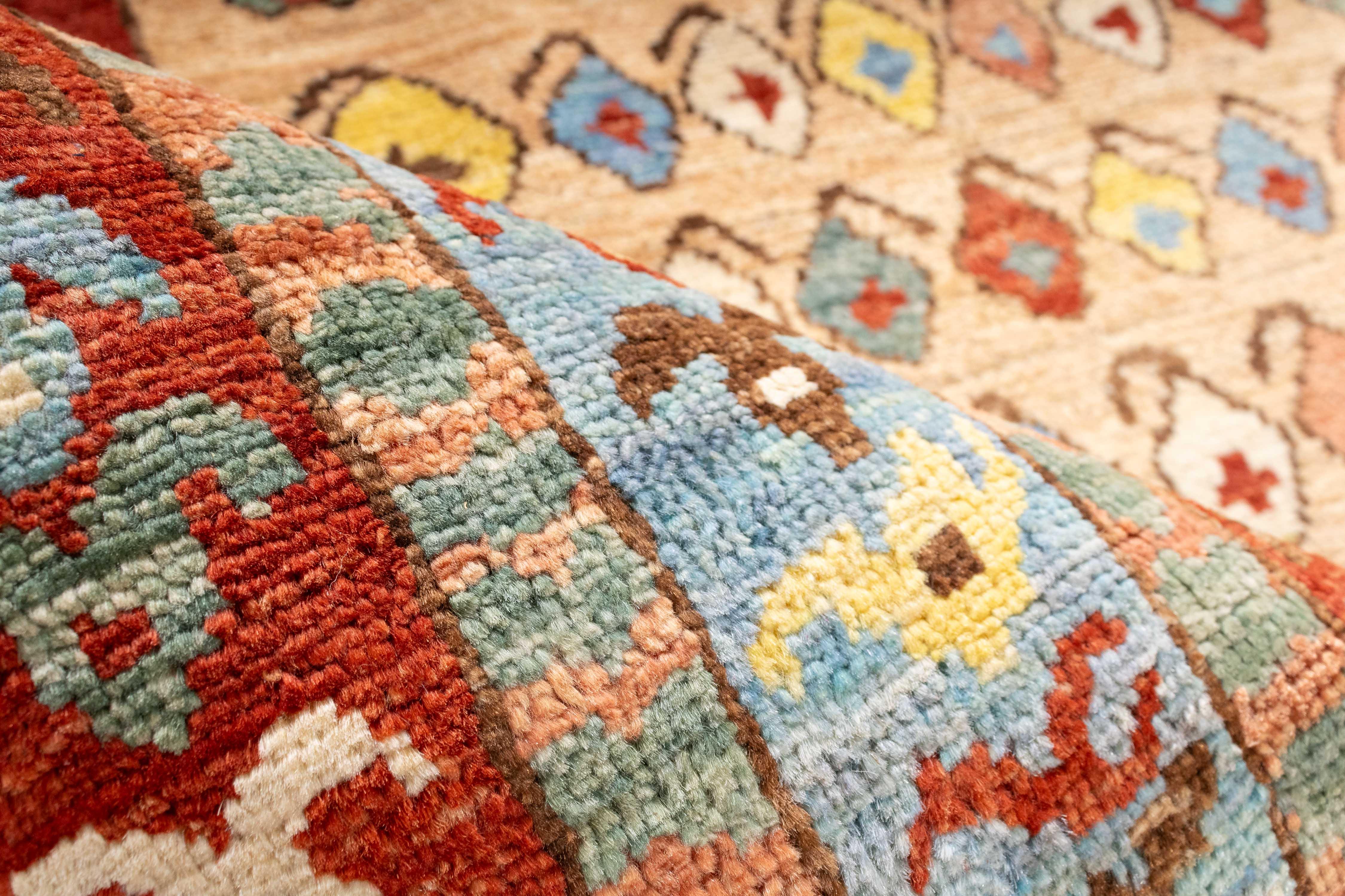 New Afghan Paisley Rug <br> 6'1 x 8'10