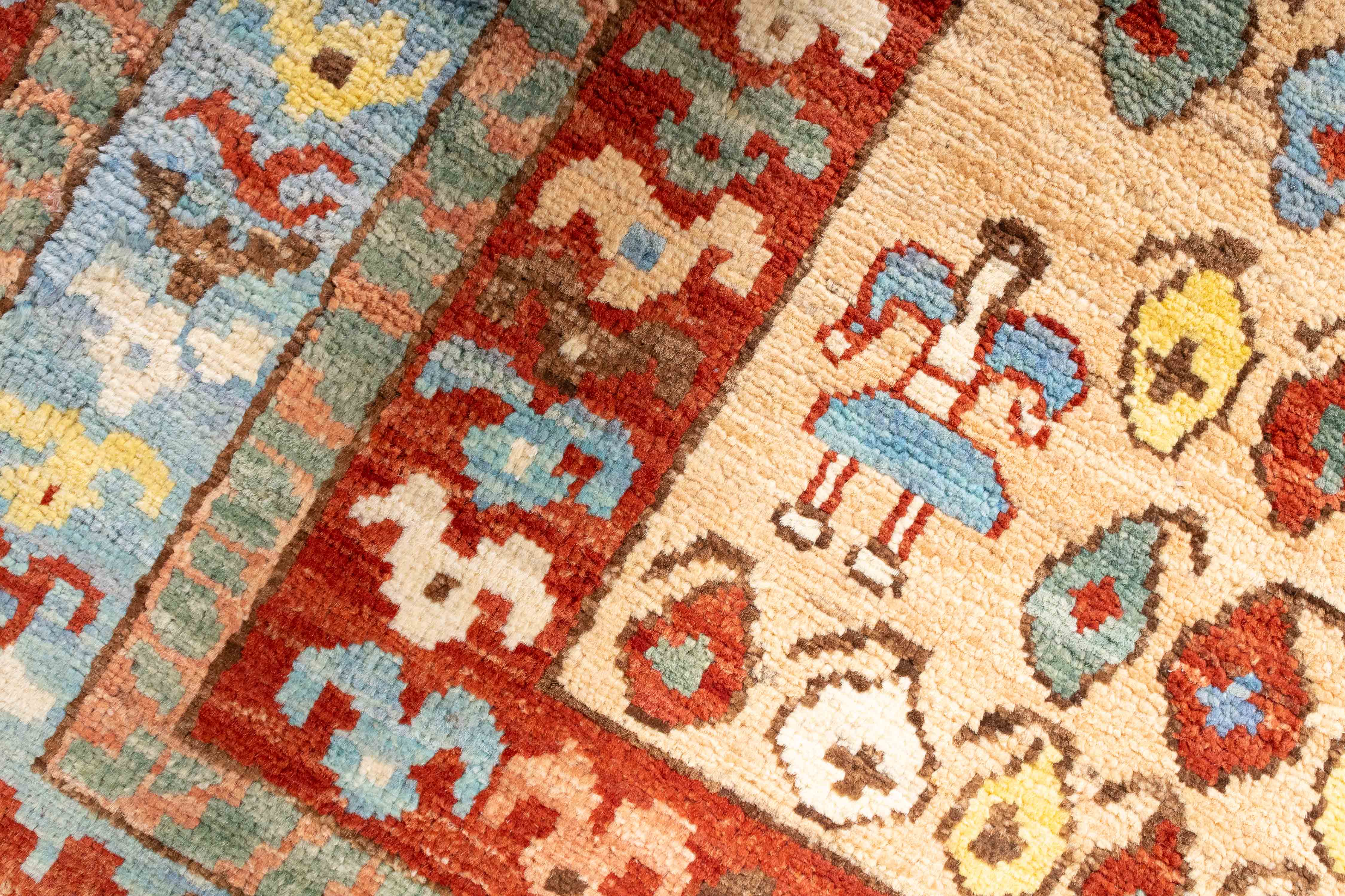 New Afghan Paisley Rug <br> 6'1 x 8'10