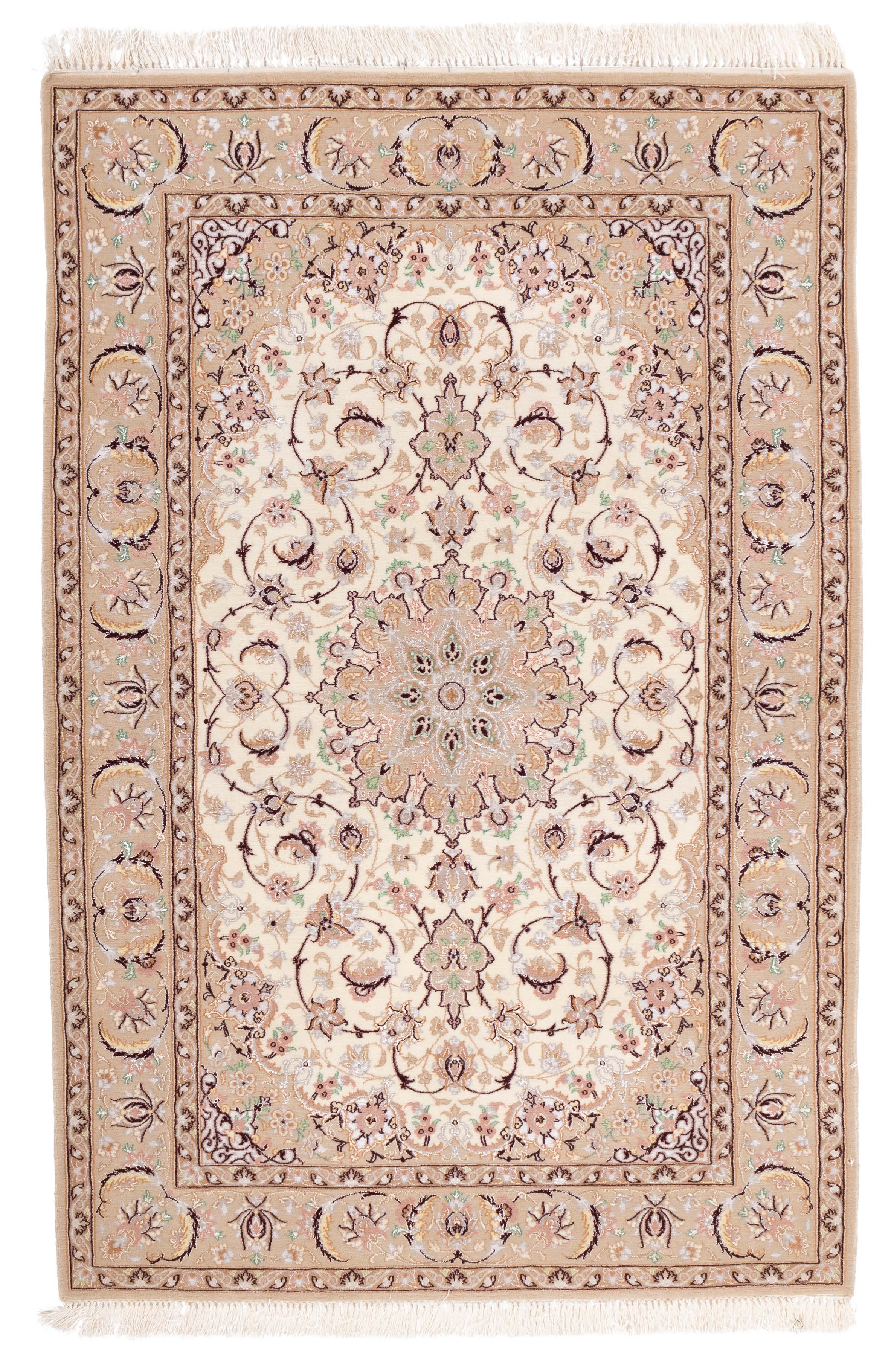 Fine Persian Isfahan Rug <br> 3'9 x 5'8