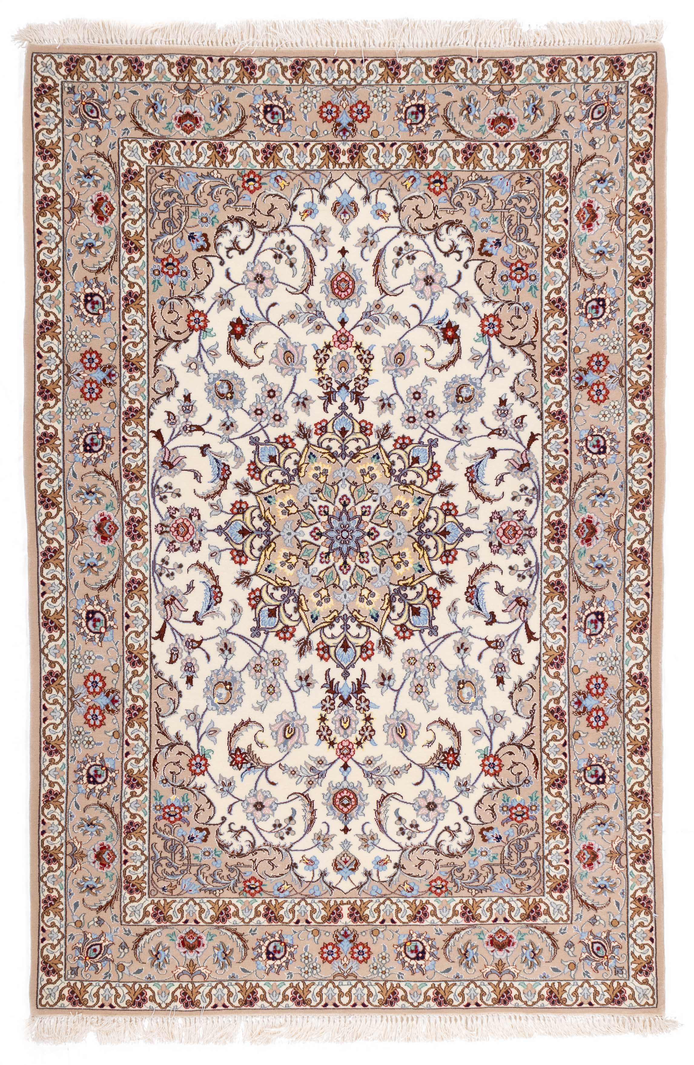 Fine Persian Isfahan Rug <br> 3'8 x 5'6