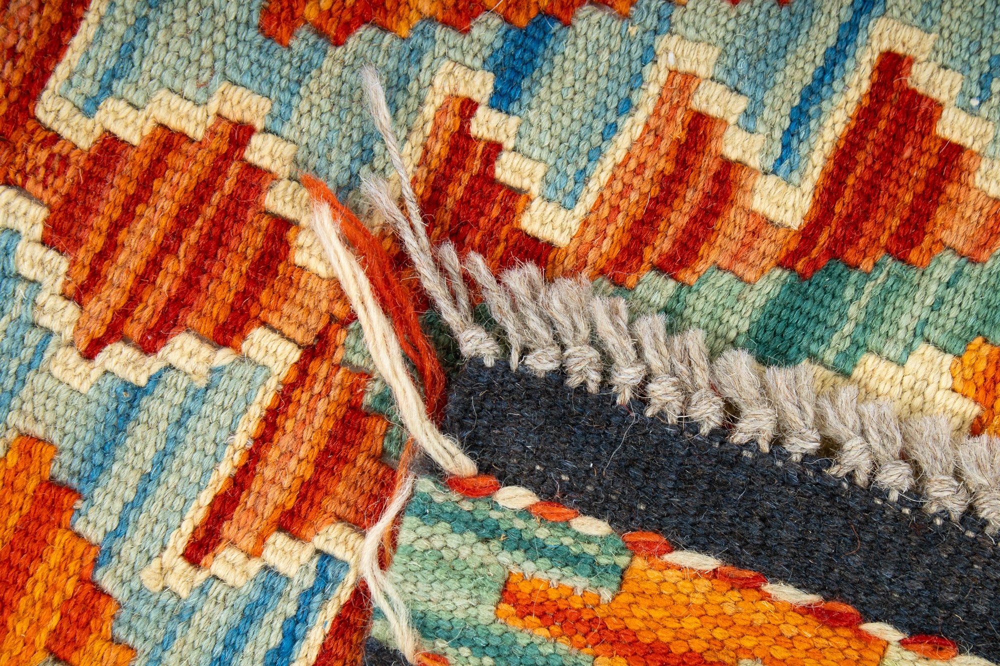 Colorful Pak Kilim Area Rug <br> 5'0 x 7'0