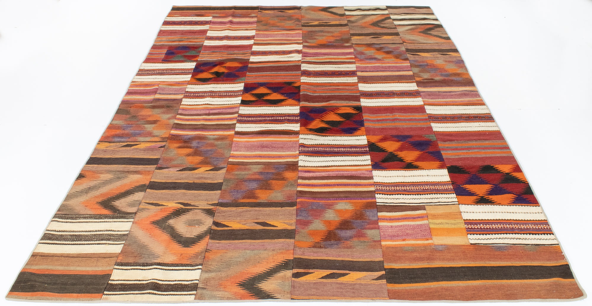 Semi-Antique Turkish Patchwork Kilim <br> 8'6 x 12'6