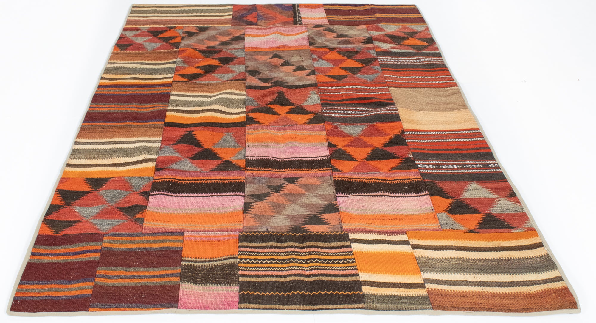 Semi-Antique Turkish Patchwork Kilim <br> 5'7 x 7'10