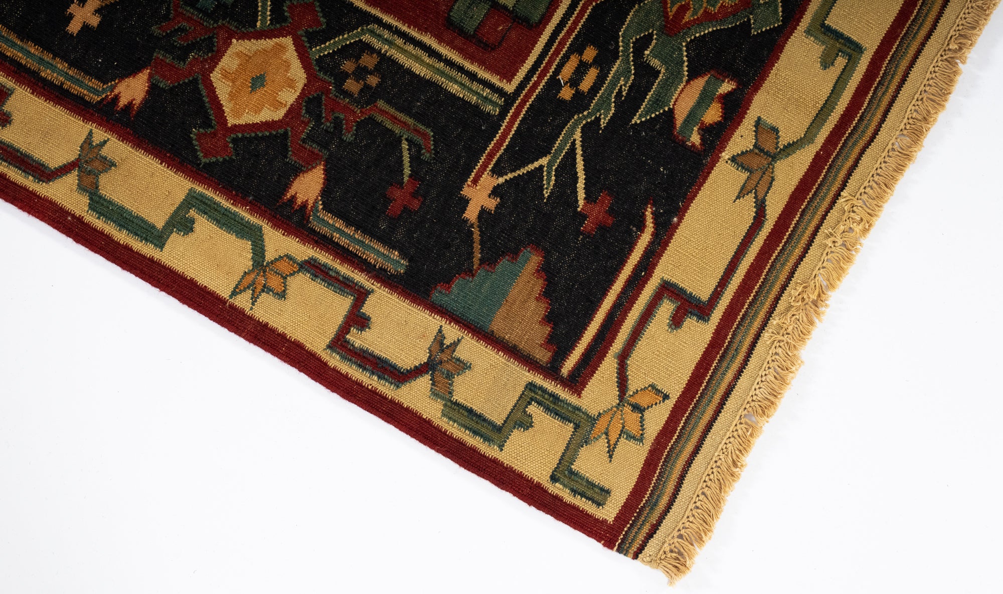 New Indian Transitional Flatweave Rug <br> 5'3 x 6'11