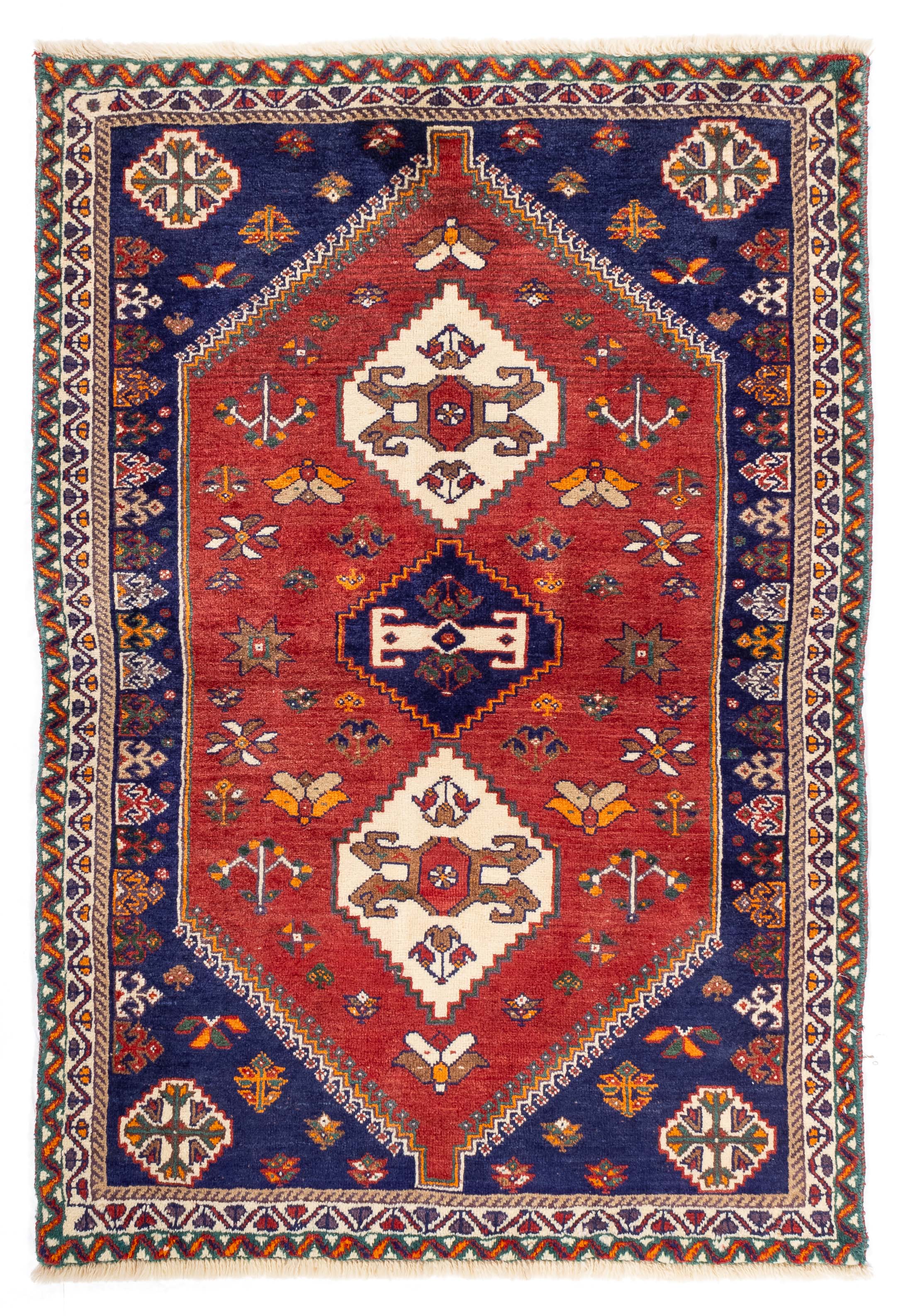 Authentic Persian Qashqa'I Tribal Rug <br> 3'5 x 5'0