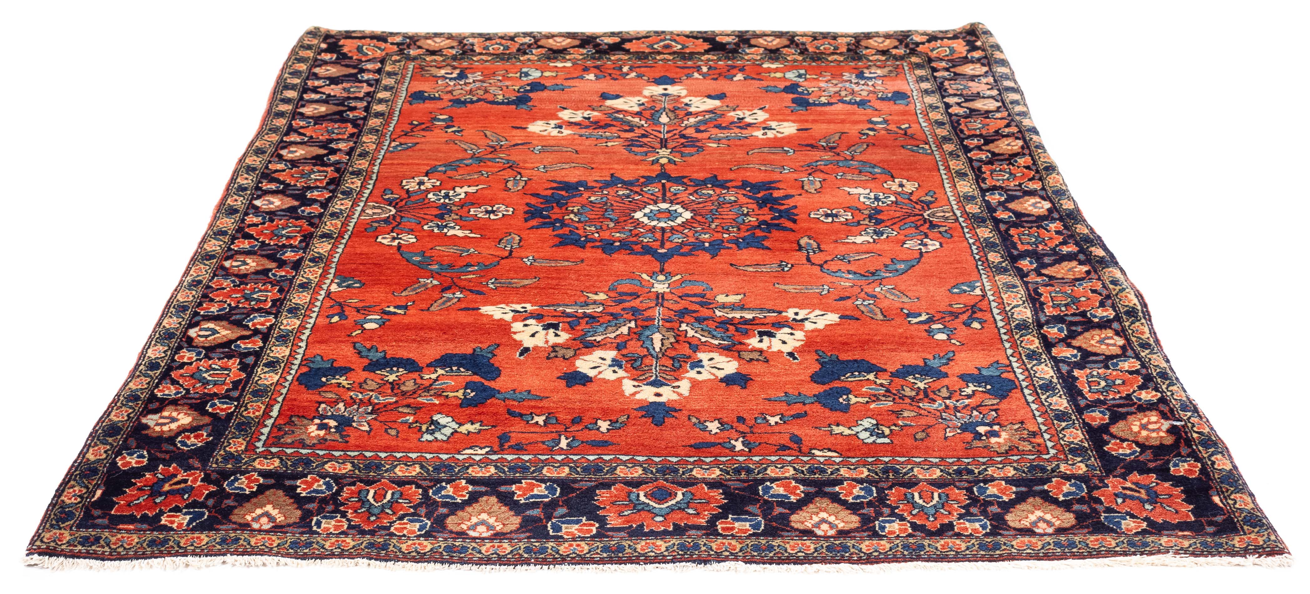 Antique Persian Mahajeran Sarouk Rug <br> 3'4 x 4'10