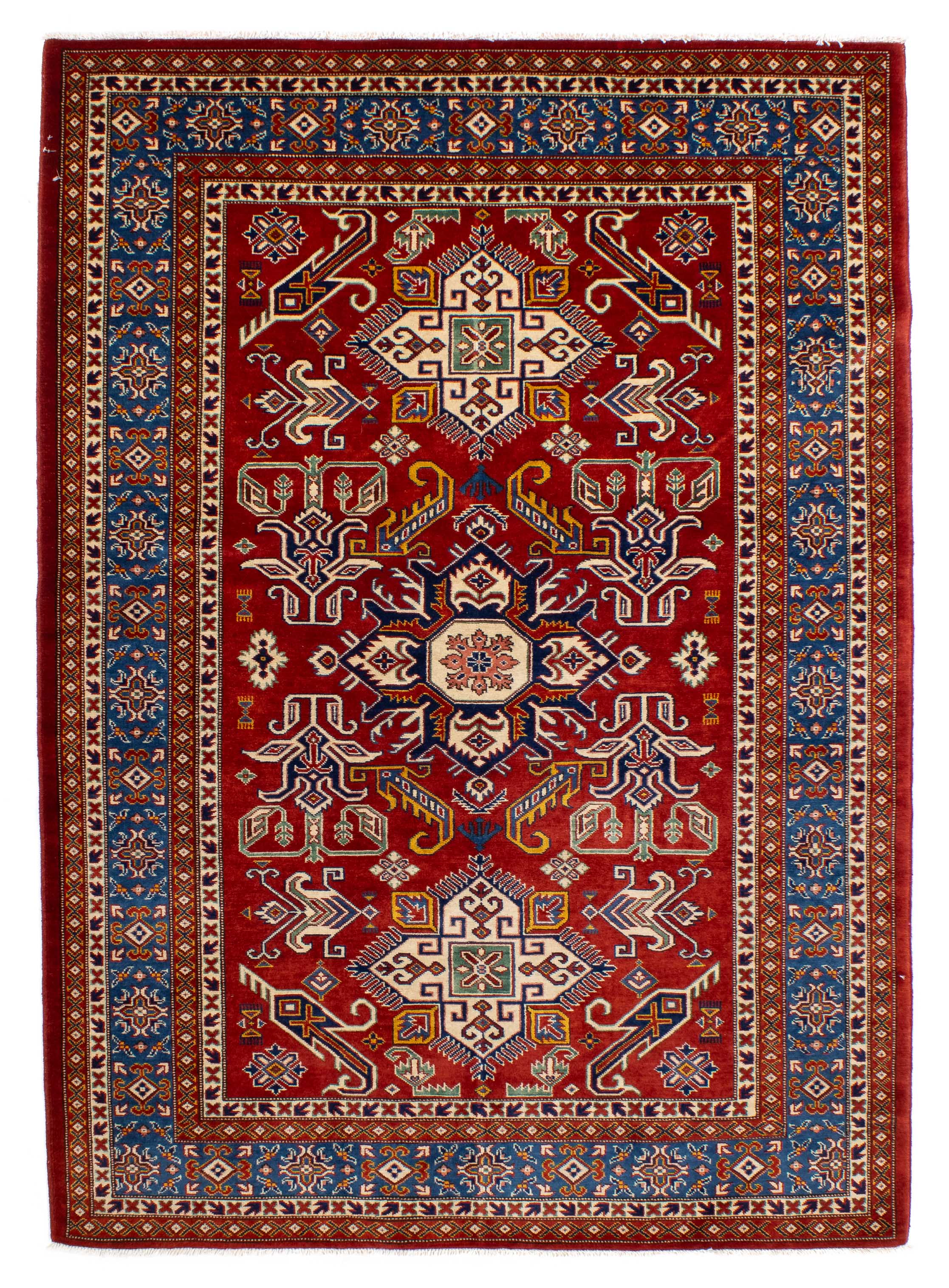 Pakistan Super Fine Kazak Rug <br> 5'1 x 7'0