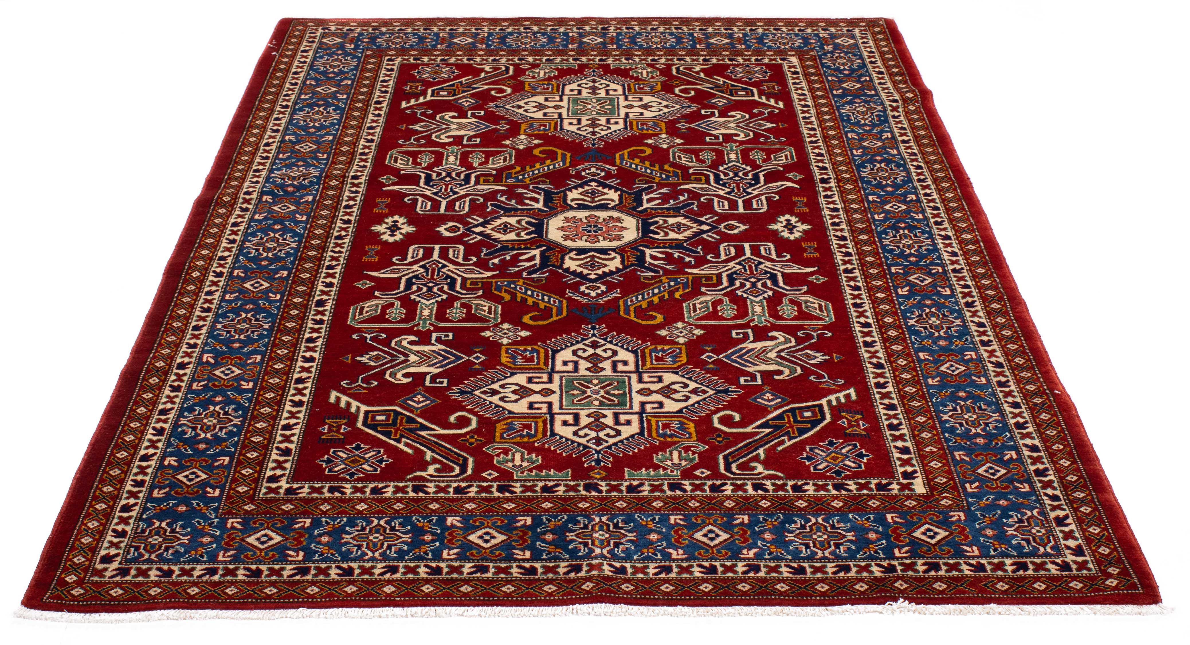 Pakistan Super Fine Kazak Rug <br> 5'1 x 7'0