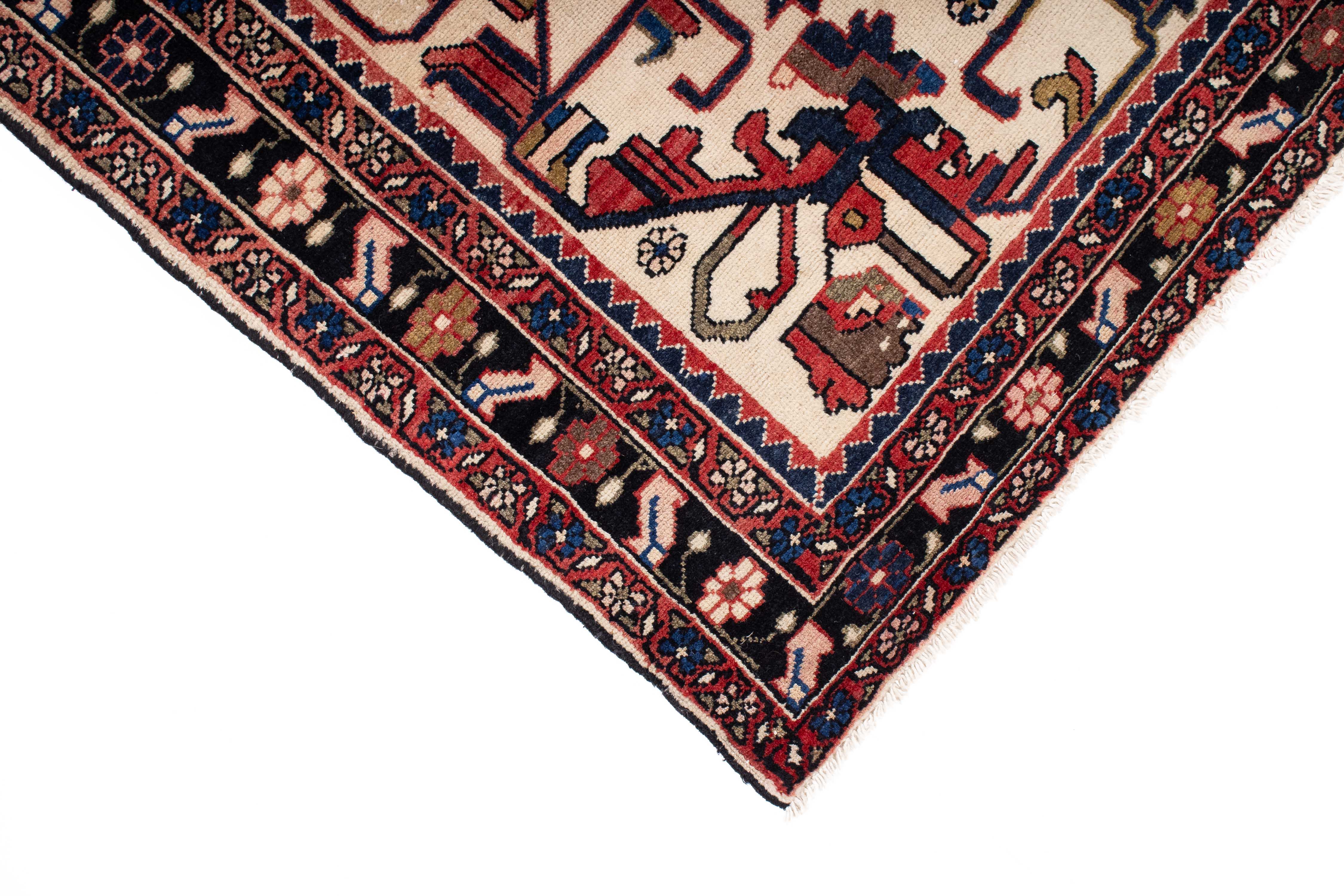 Semi-Antique Persian Hamadan Rug <br> 4'6 x 7'0