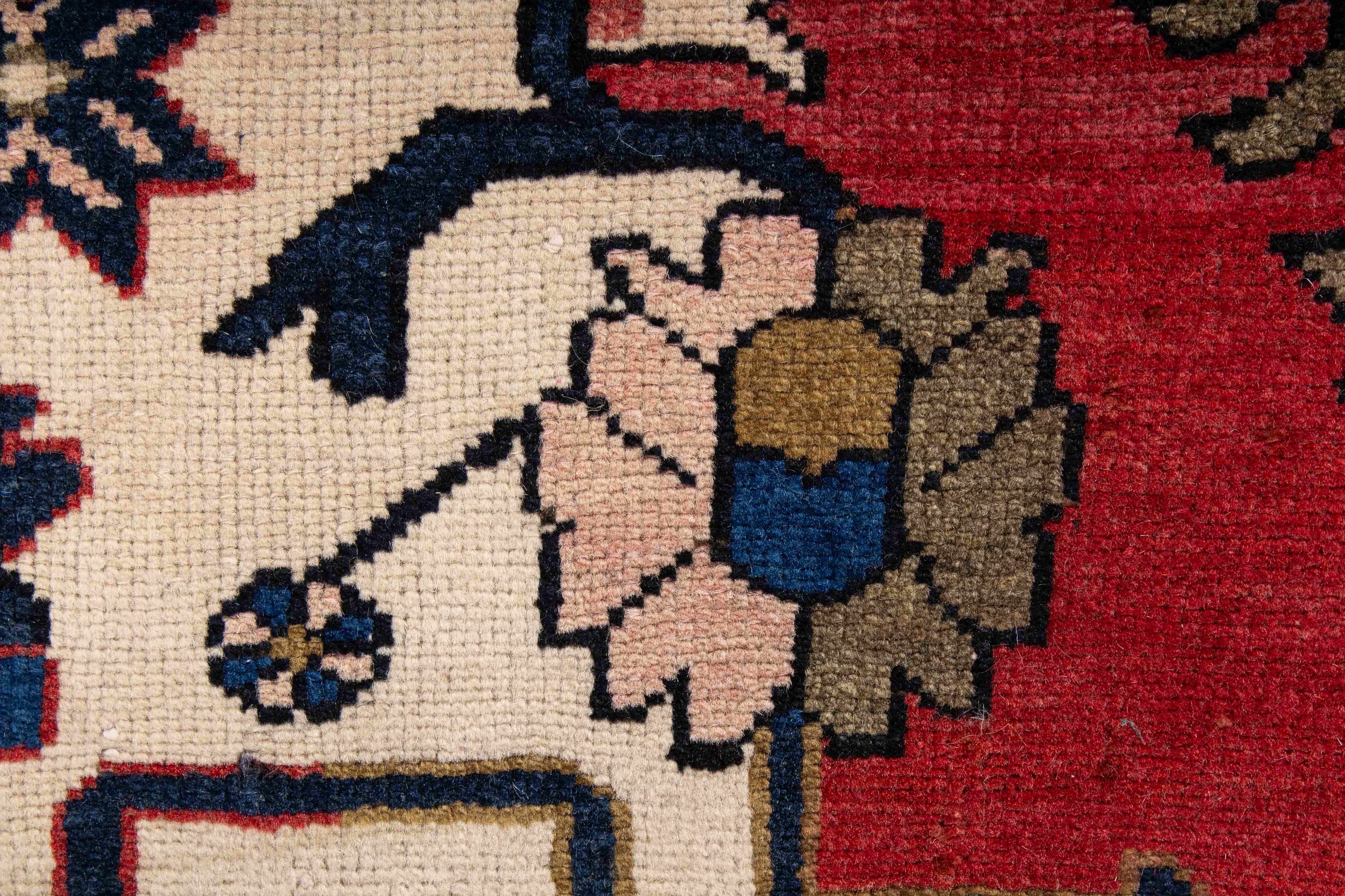 Semi-Antique Persian Hamadan Rug <br> 4'6 x 7'0