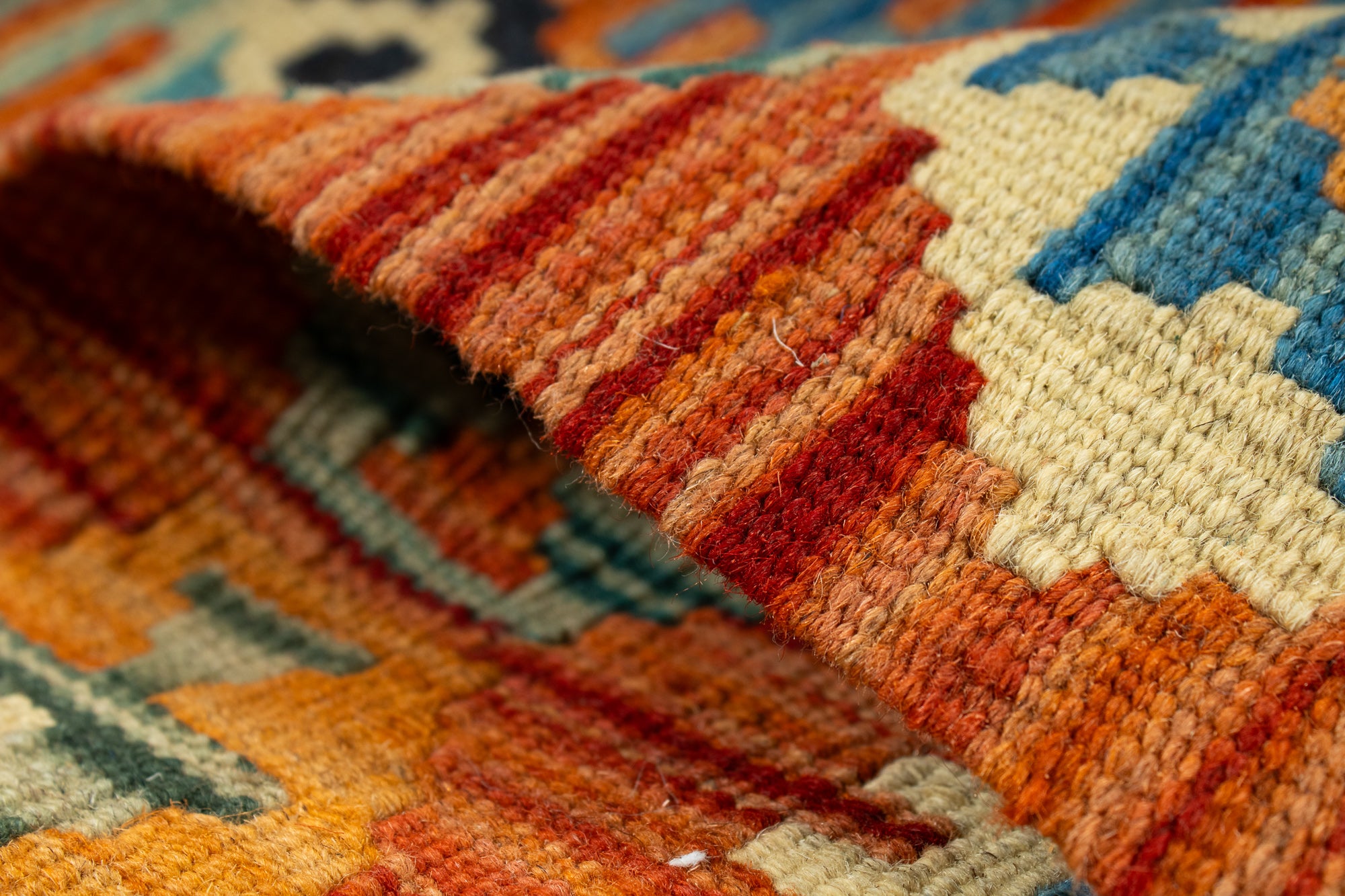 Colorful Geometric Kilim Accent Rug