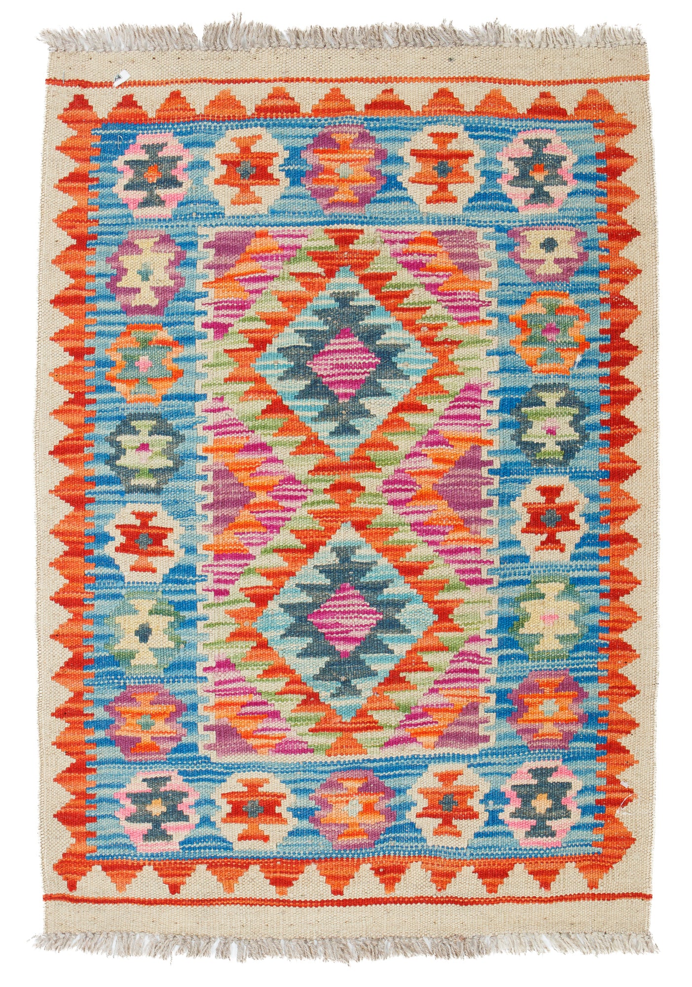 Colorful Pak Kilim Accent Rug <br> 2'0 x 4'0