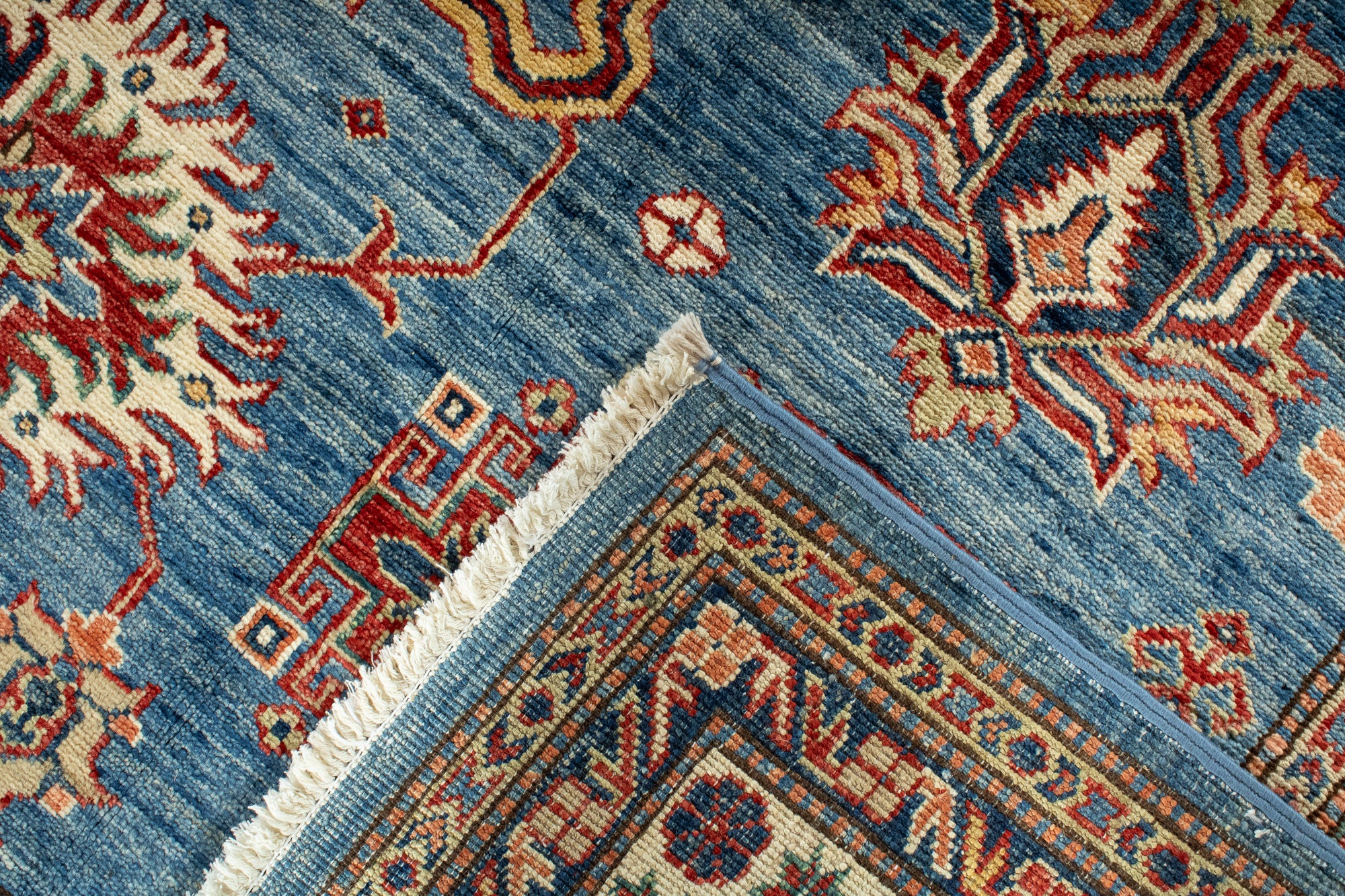 New Handwoven Geometric Pak Kazak Rug <br> 9'0 x 13'0