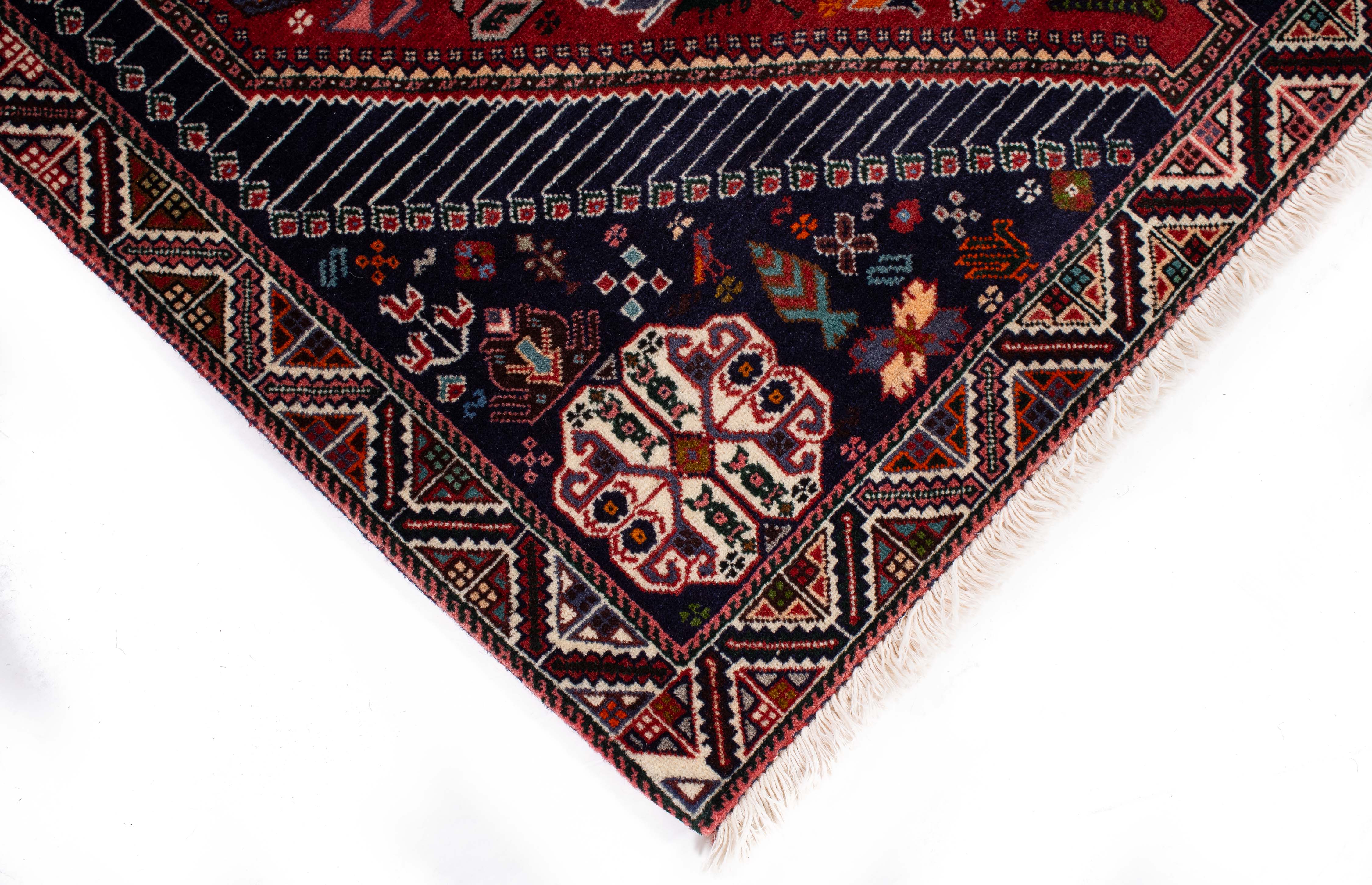 Persian Gashghai Rug <br> 3'4 × 5'1