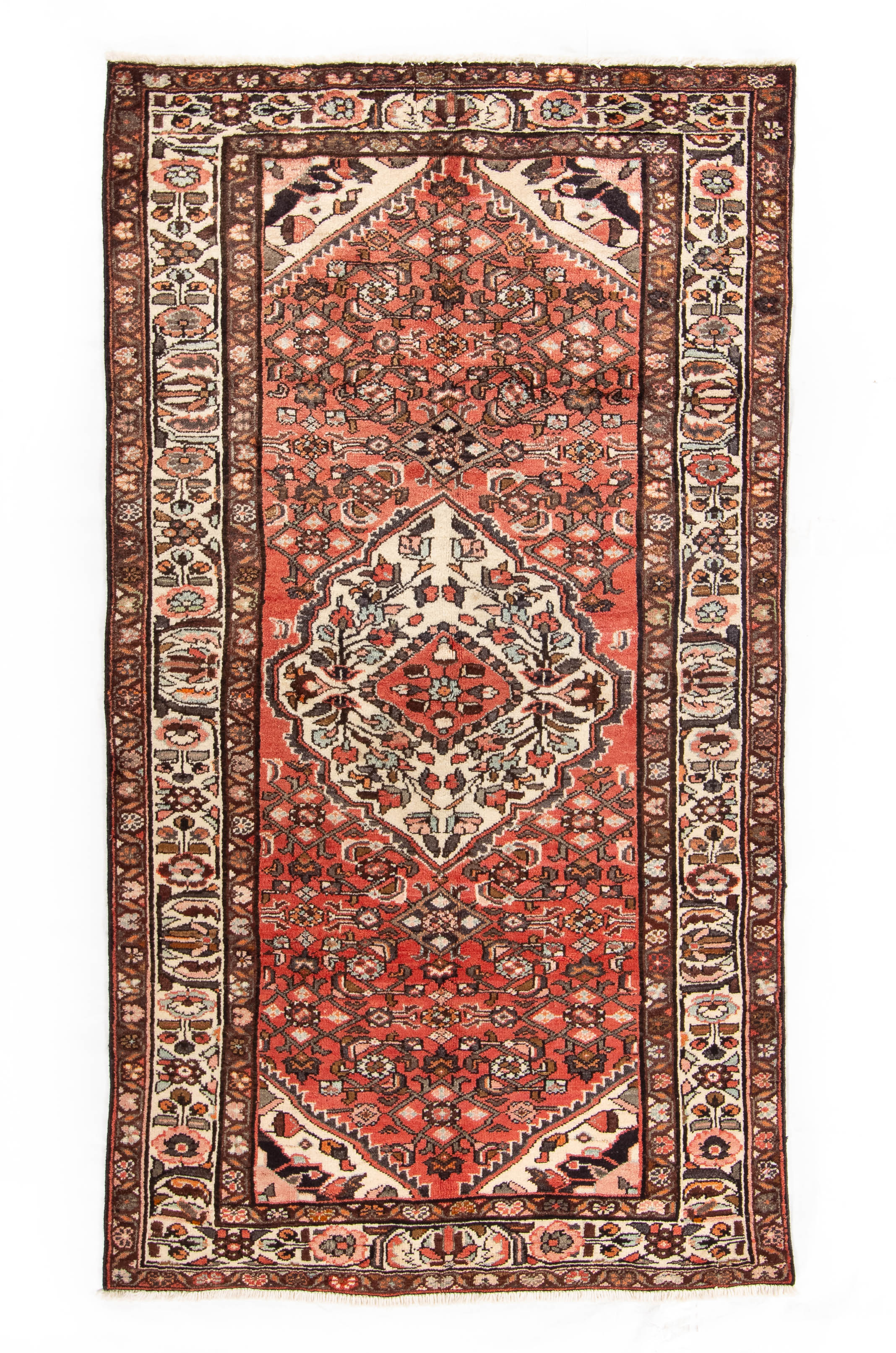 Persian Hoseinabad Rug <br> 4'3 × 7'7