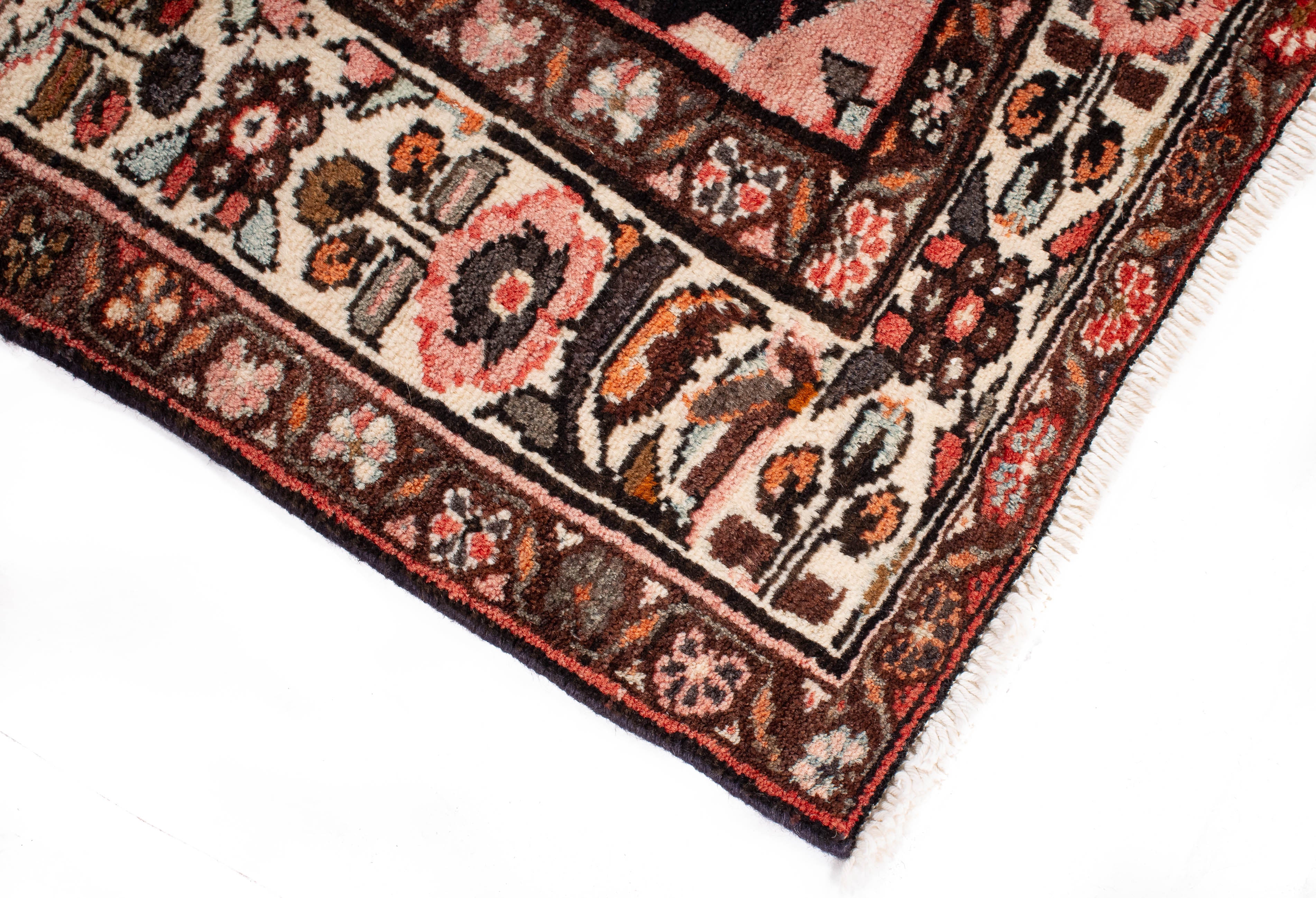 Persian Hoseinabad Rug <br> 4'3 × 7'7