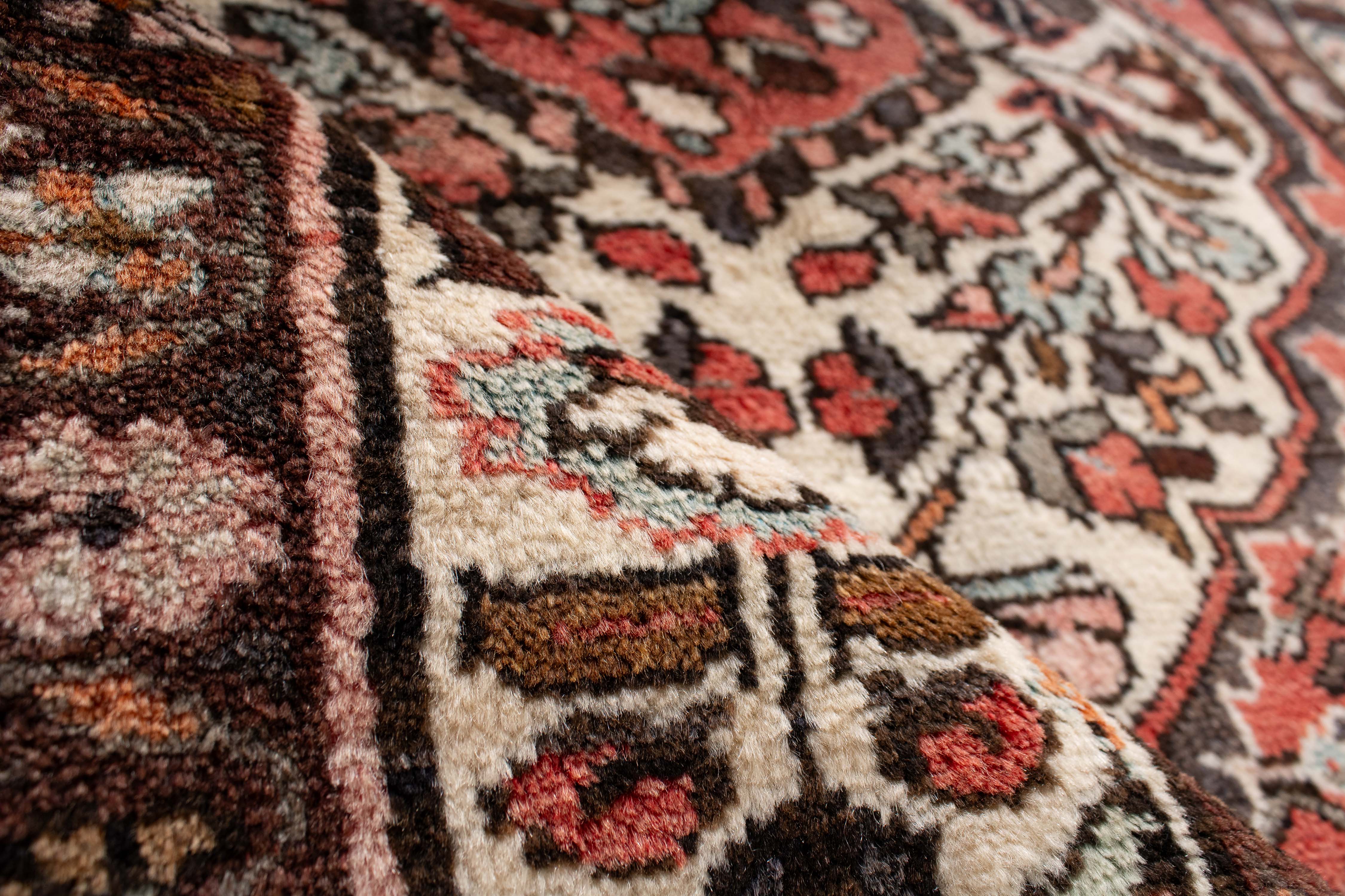 Persian Hoseinabad Rug <br> 4'3 × 7'7