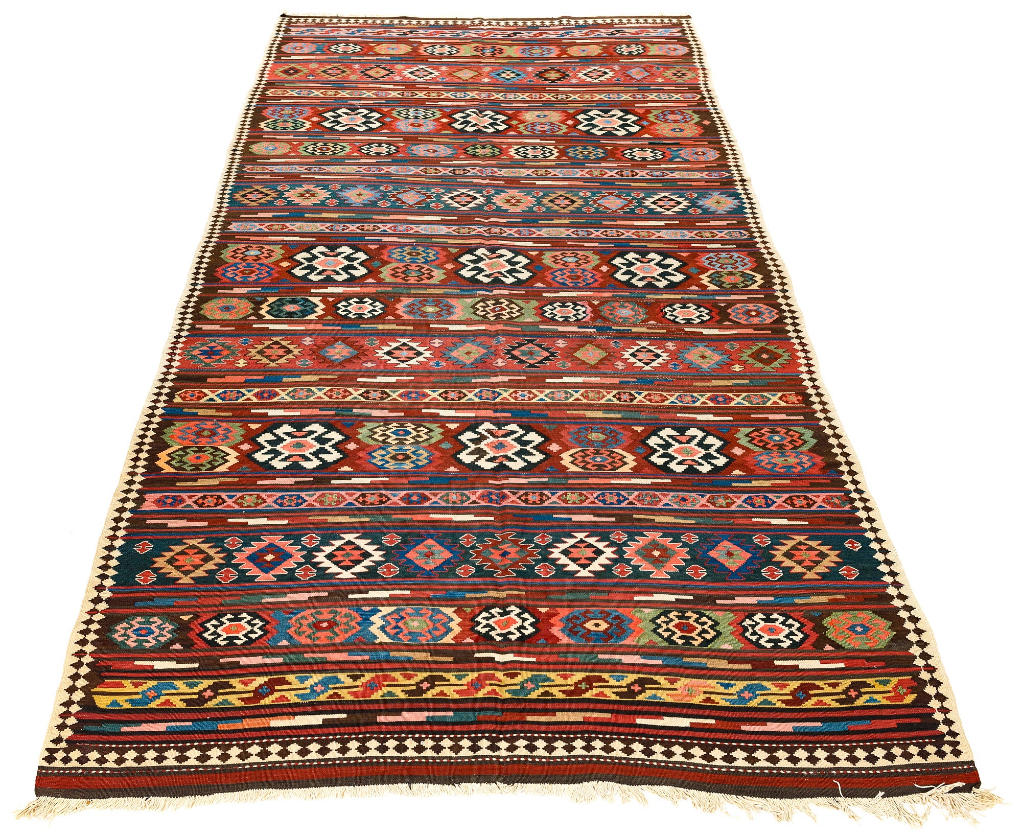 Antique Veramin Persian Kilim <br> 5'7 x 12'5