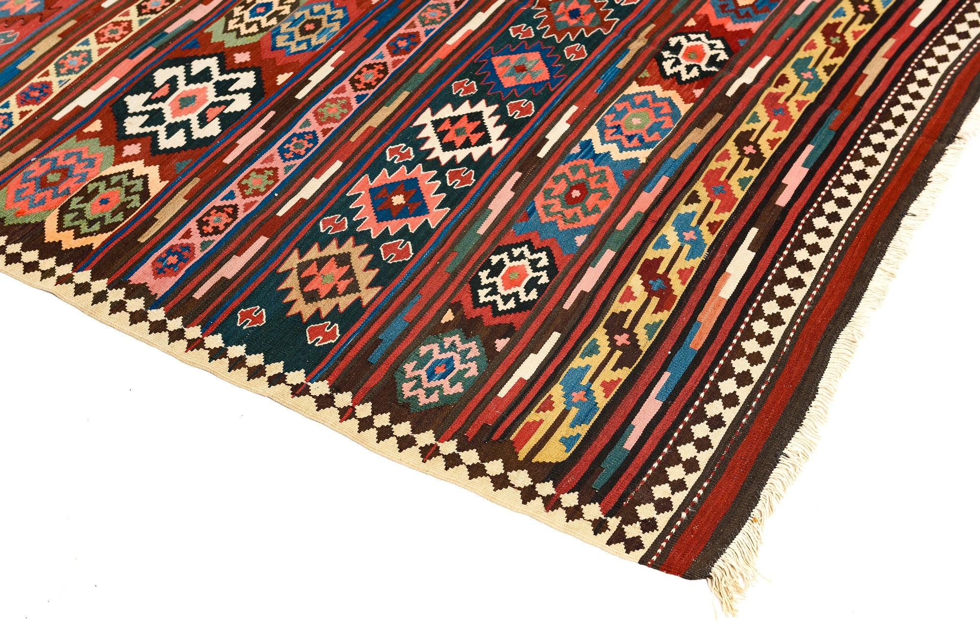 Antique Veramin Persian Kilim <br> 5'7 x 12'5