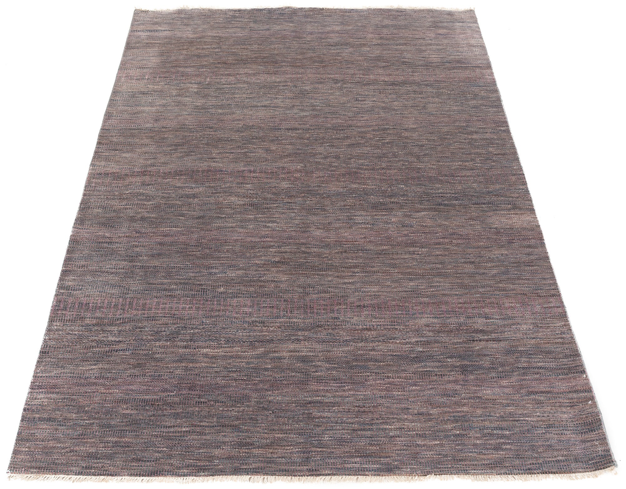 New Indo Savannah Transitional Gray Purple Rug <br> 6'3 x 9'2