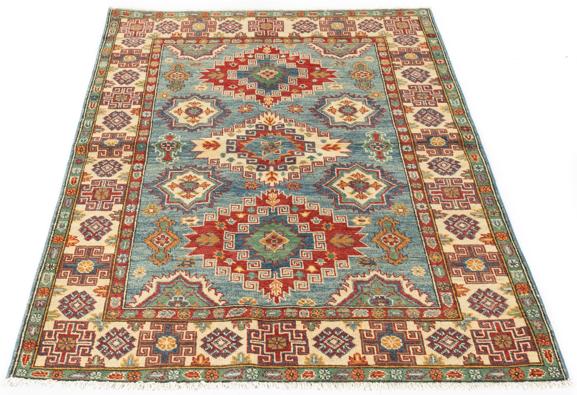 Pakistani Kazak Rug <br> 4'0 × 5'10