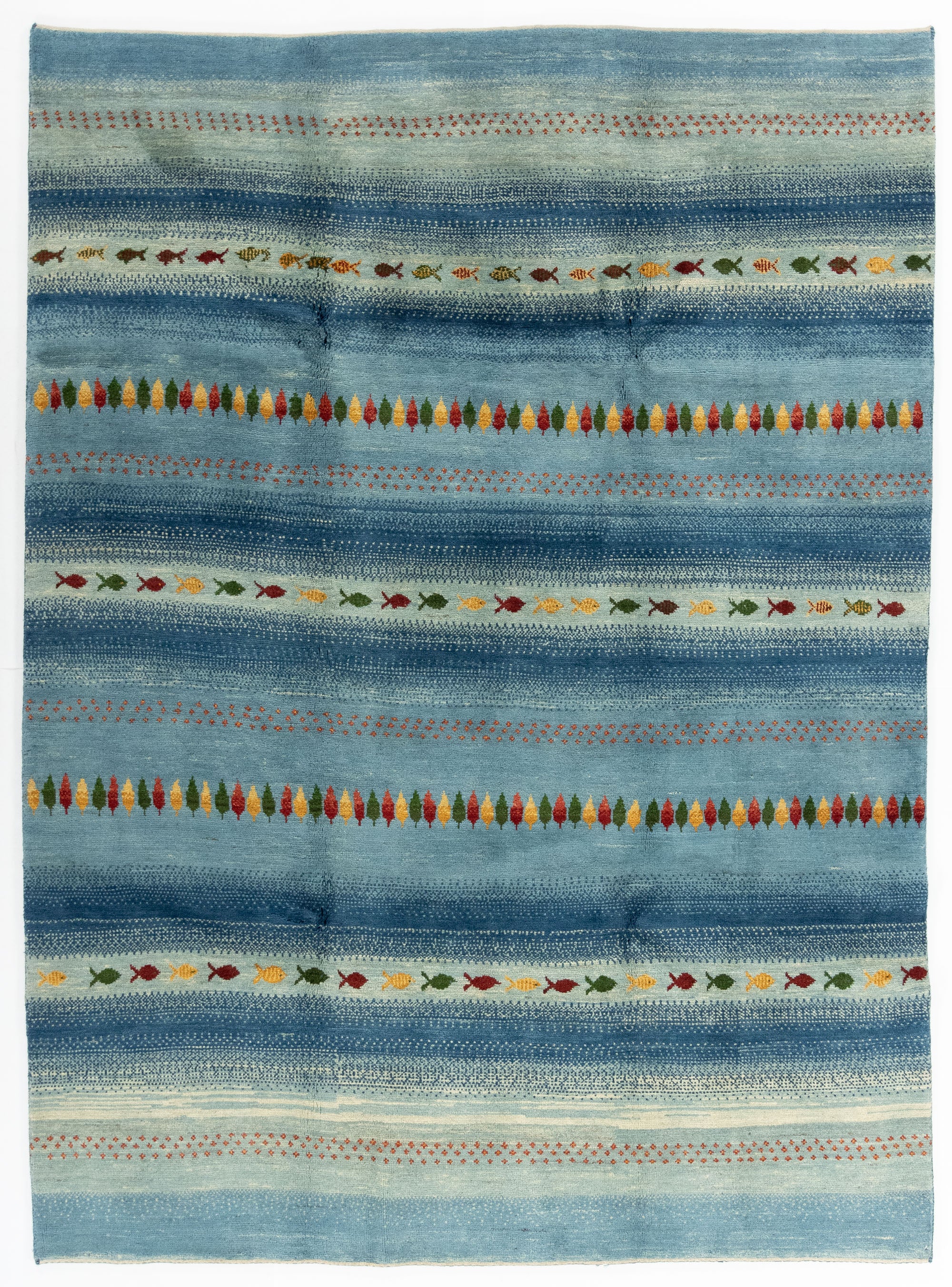 New Pakistani Modern Tribal Desgin Rug <br> 6'6 x 8'11
