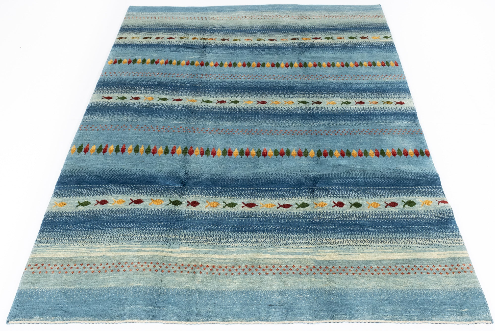 New Pakistani Modern Tribal Desgin Rug <br> 6'6 x 8'11
