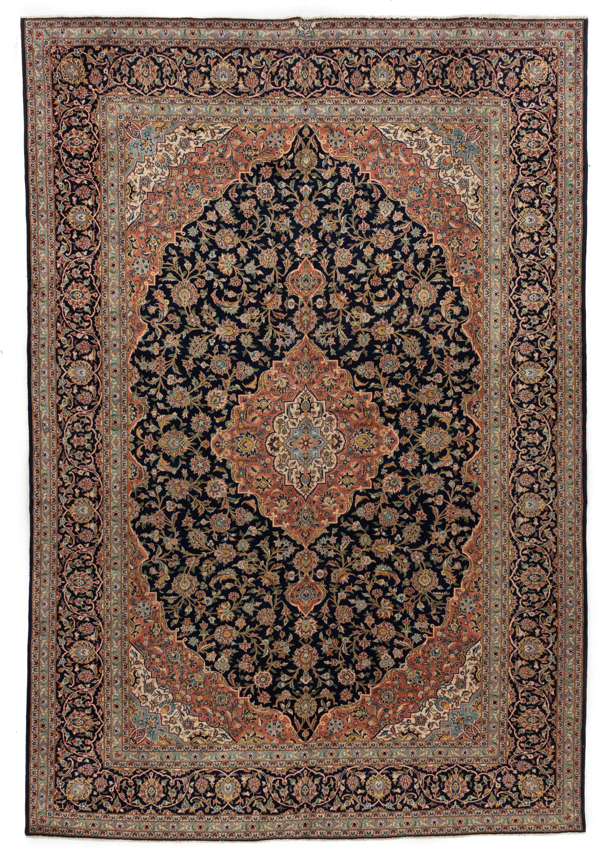 New Persian Kashan Rug <br> 8'5 x 12'2