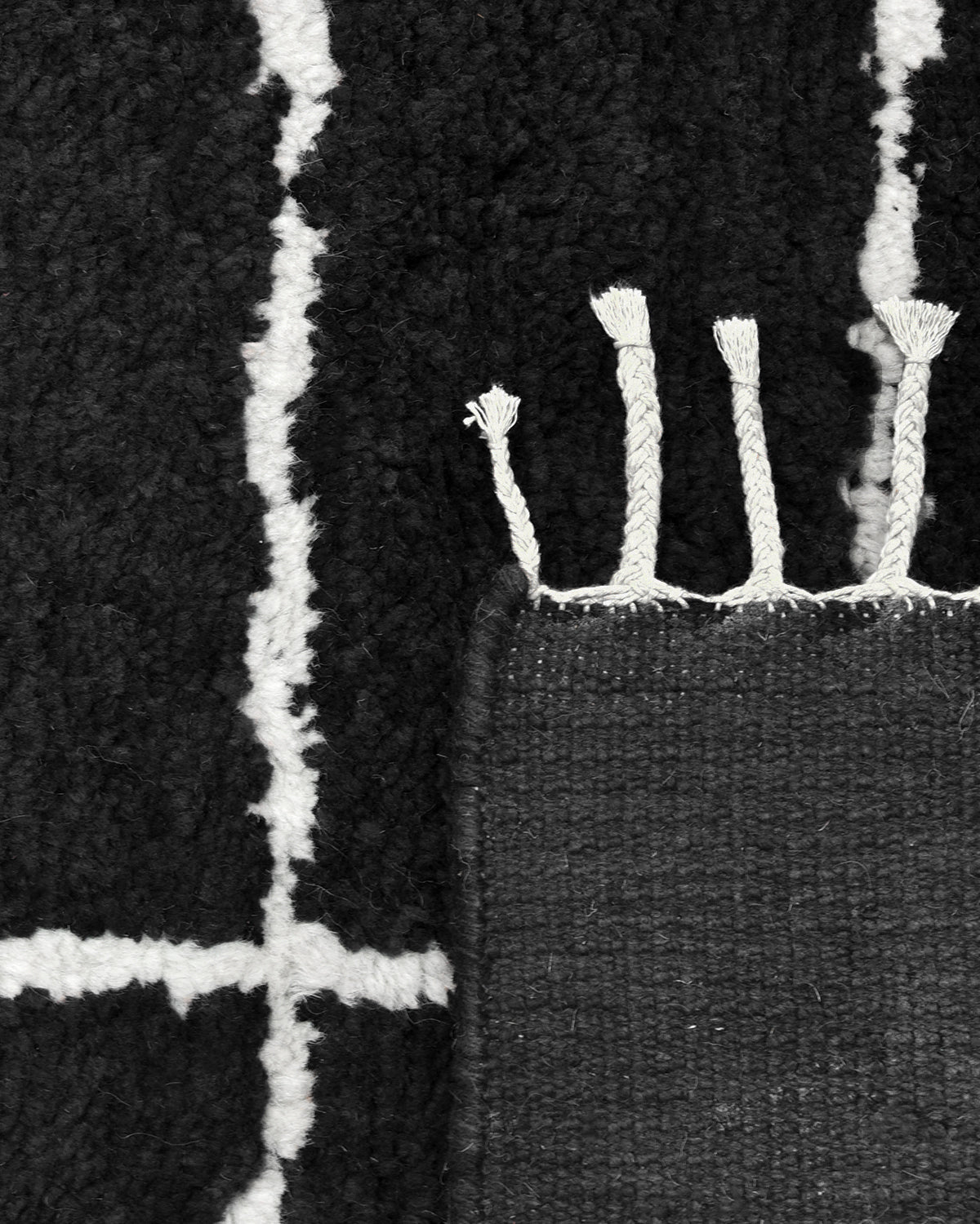 Black Bohemian Moroccan Area Rug