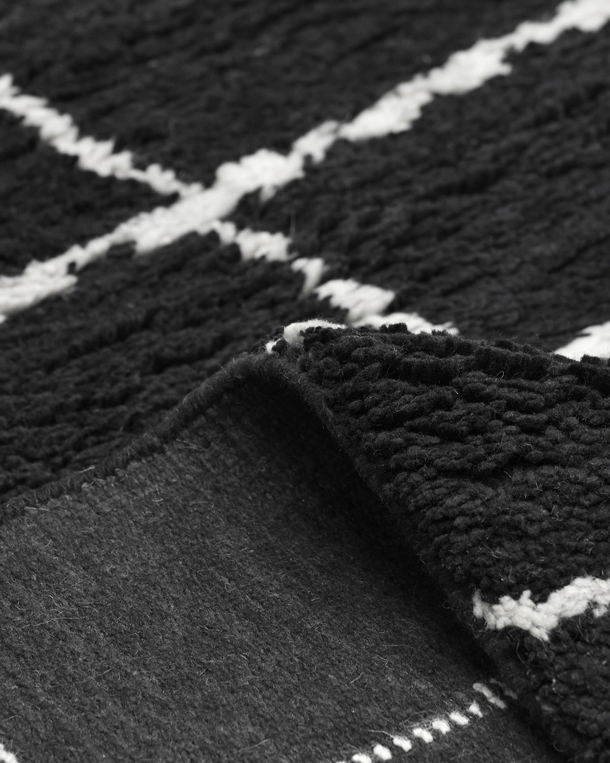 Black Bohemian Moroccan Area Rug