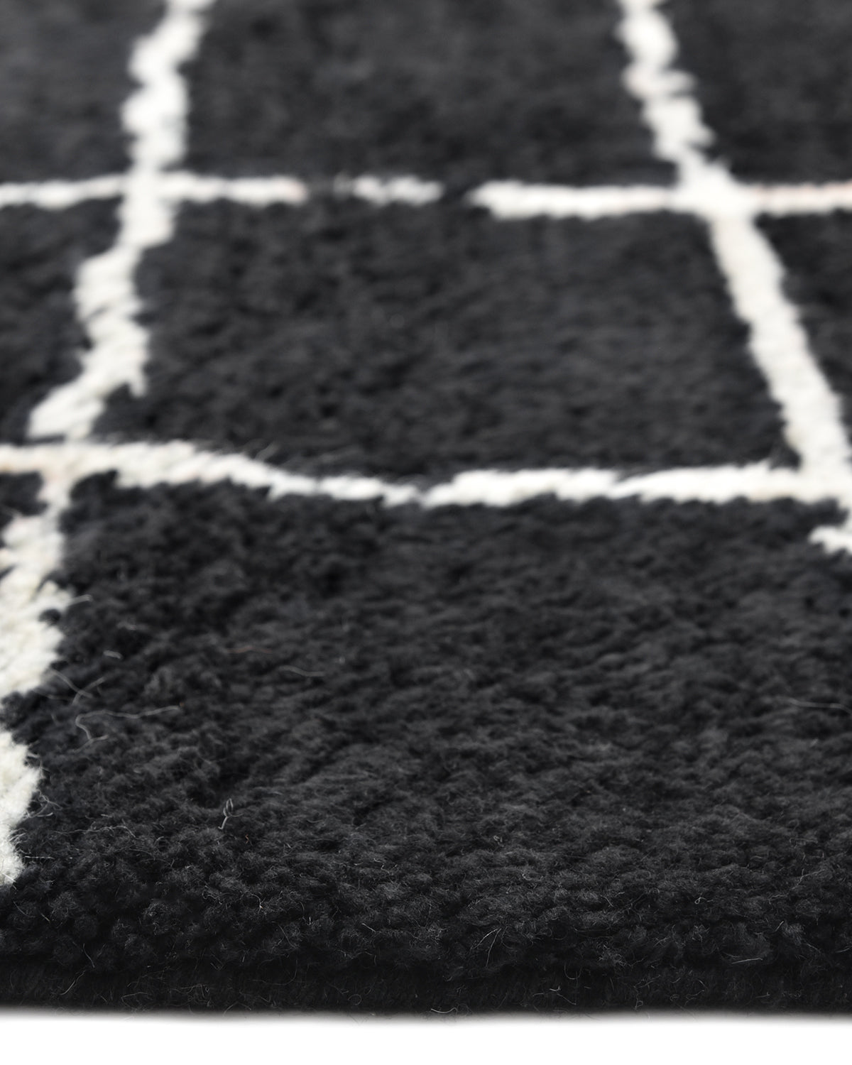 Black Bohemian Moroccan Area Rug