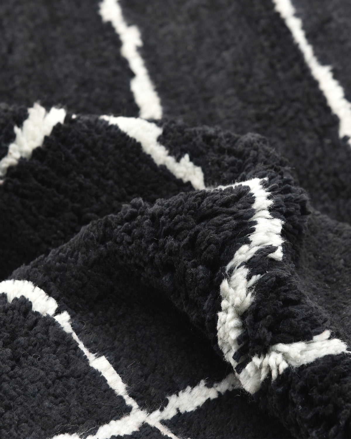 Black Bohemian Moroccan Area Rug