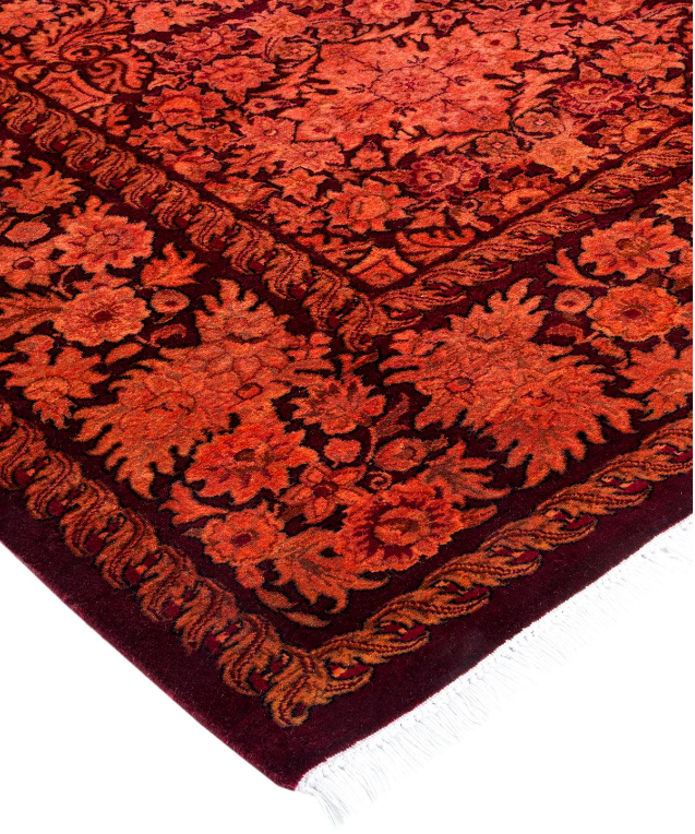 Modern Overdyed Red Wool Area Rug <br> 6'2 x 9'2