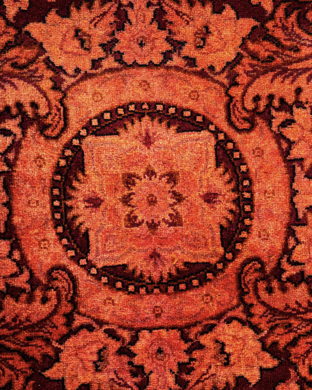 Modern Overdyed Red Wool Area Rug <br> 6'2 x 9'2