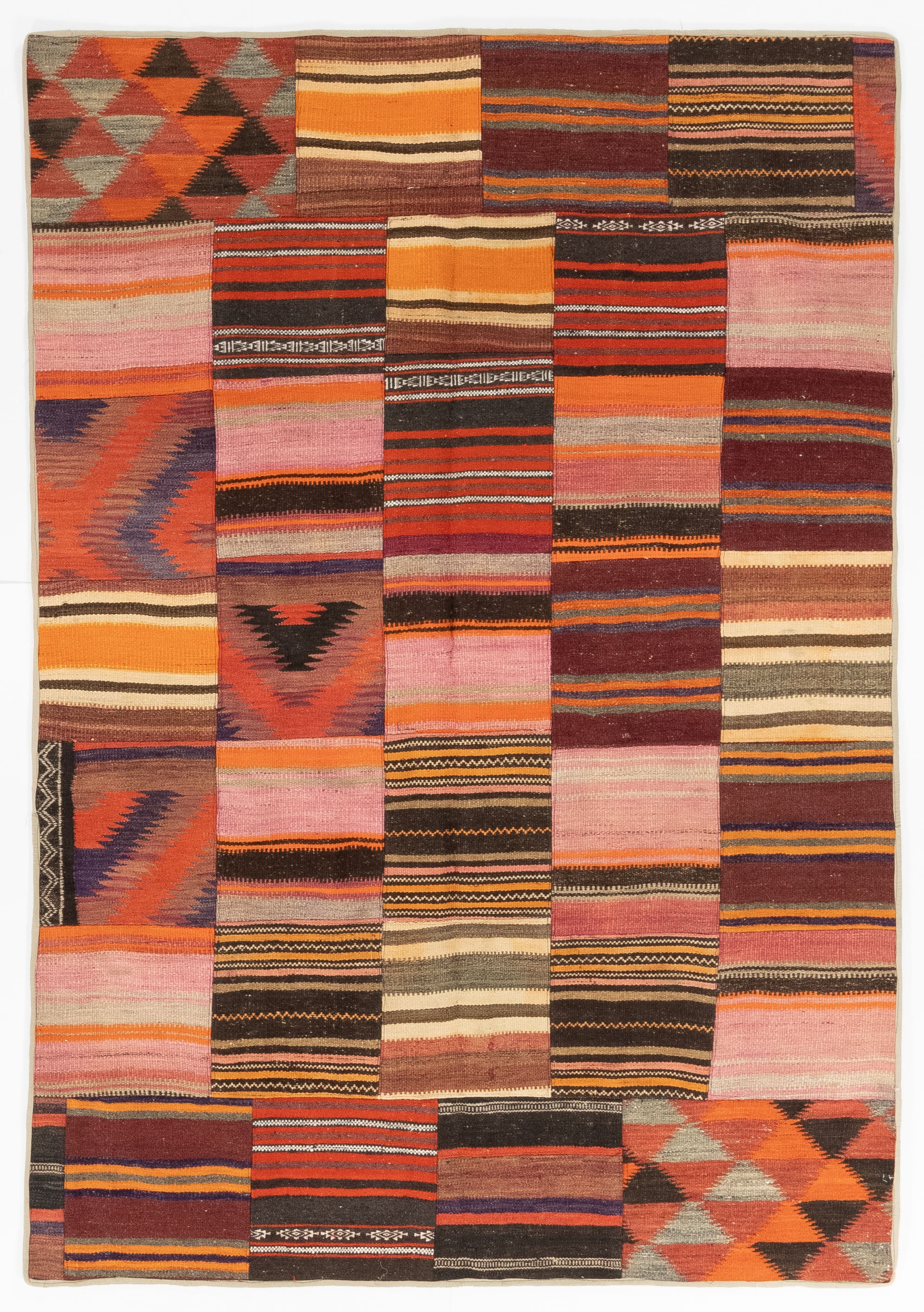 Semi-Antique Turkish Patchwork Kilim <br> 5’6 x 8