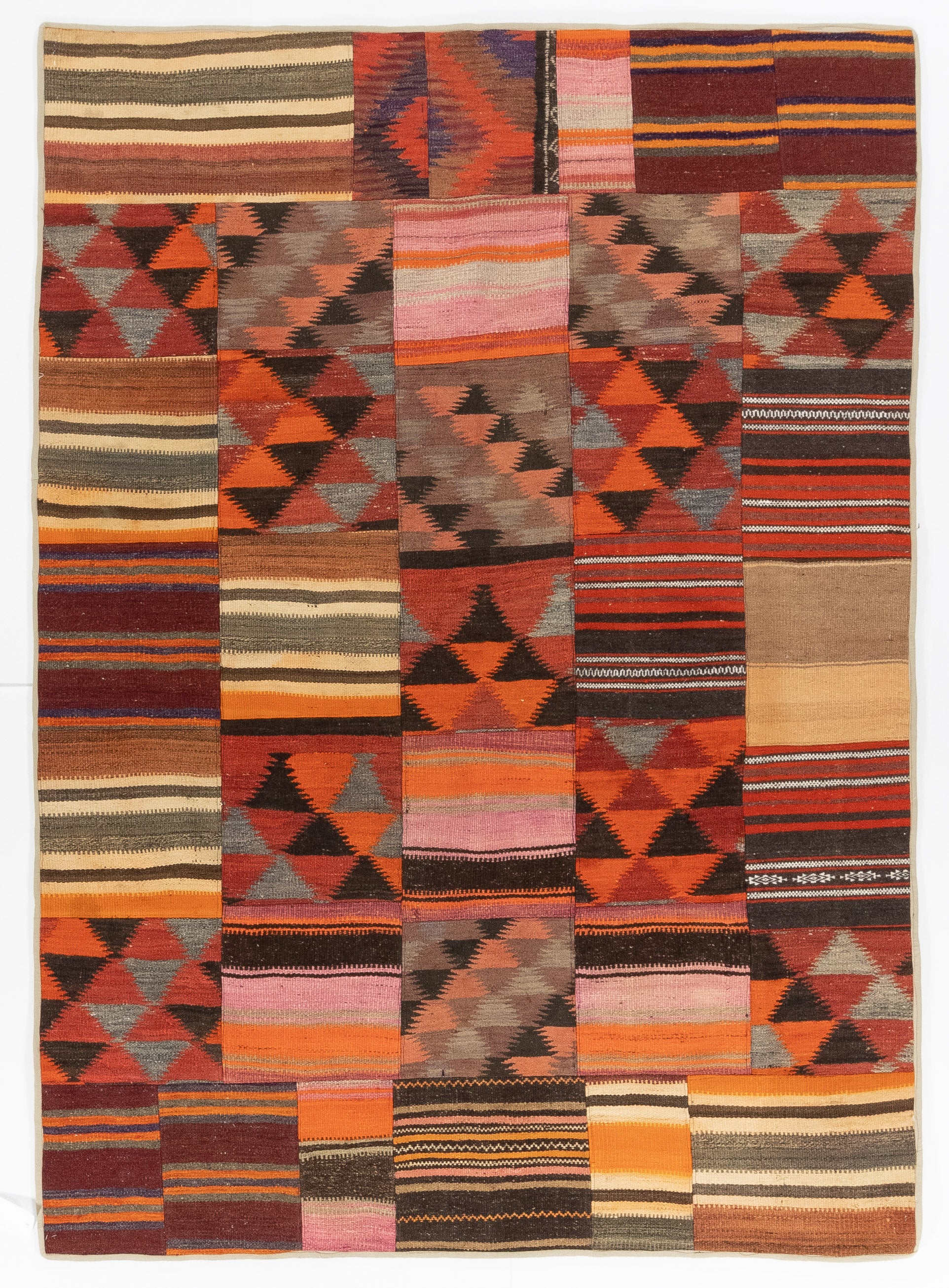 Semi-Antique Turkish Patchwork Kilim <br> 5'7 x 7'10