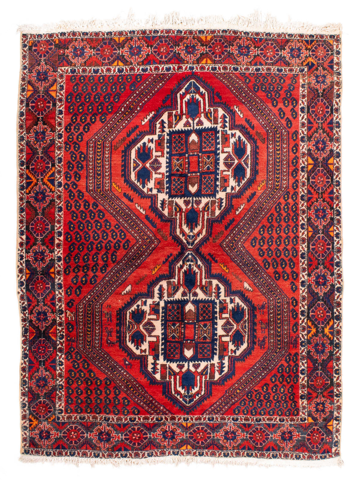 Antique Persian Afshar Rug | Handwoven Red Persian Rug