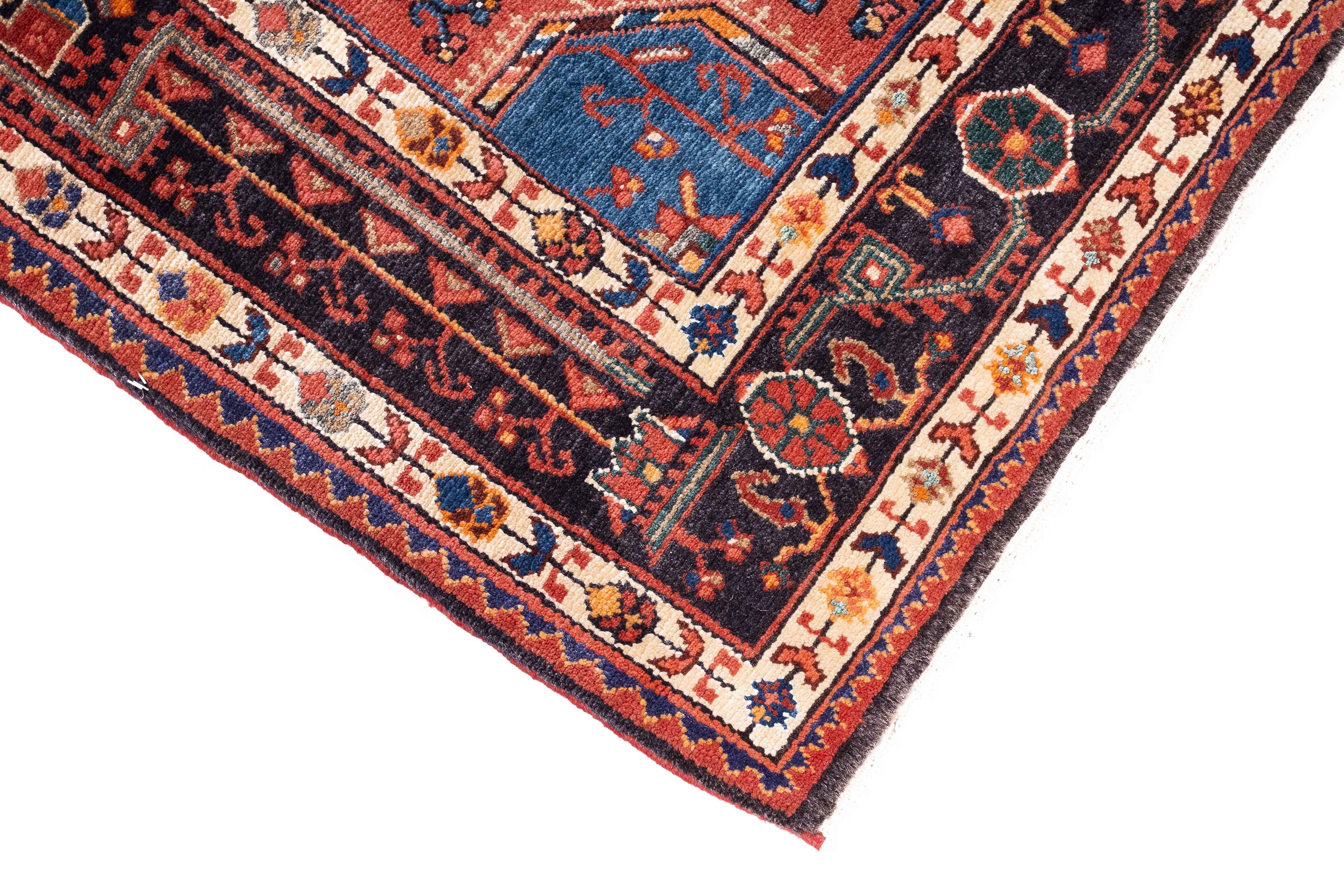 Vintage Persian Hamadan Rug <br> 4'4 x 7'3