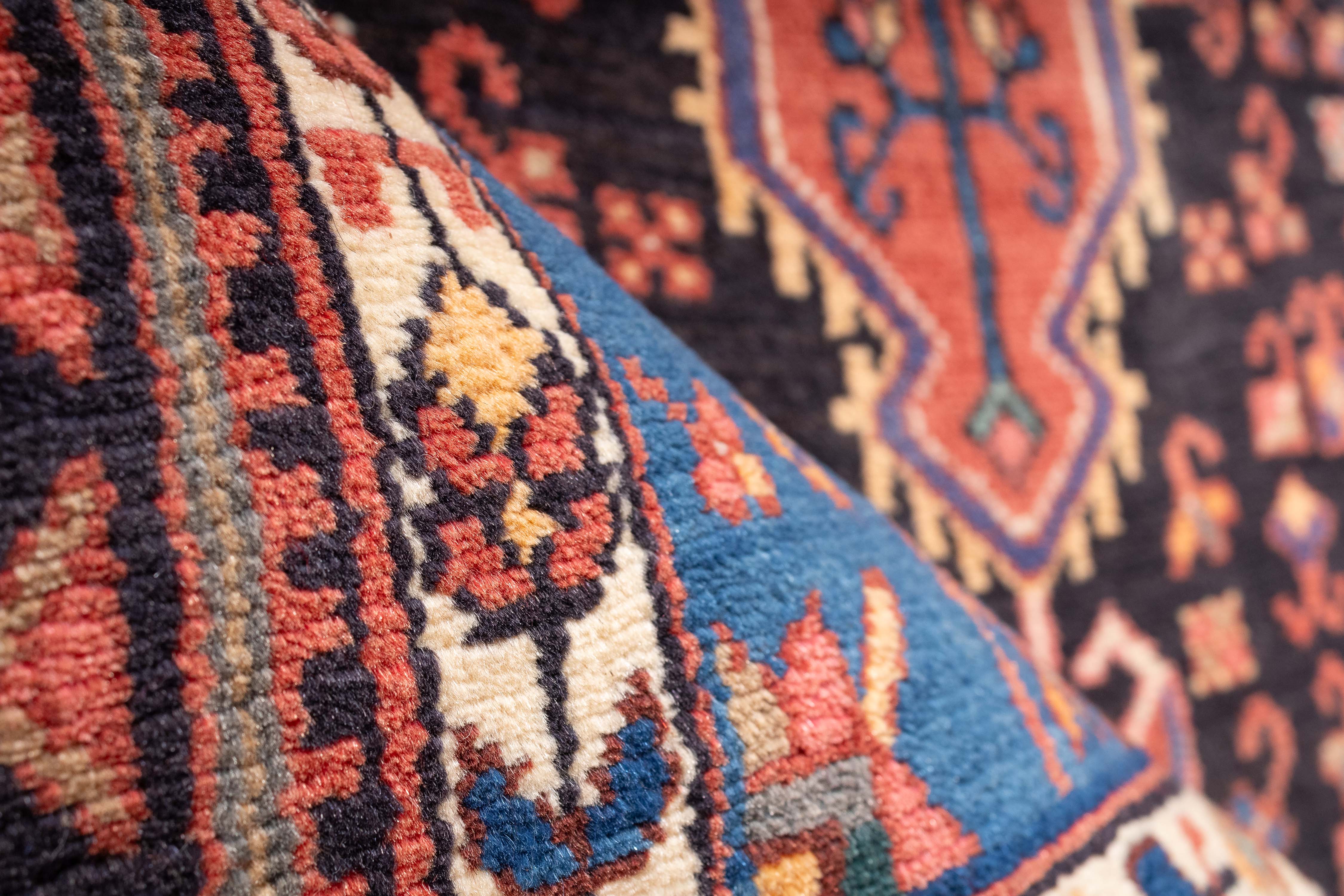 Vintage Persian Hamadan Rug <br> 4'4 x 7'3