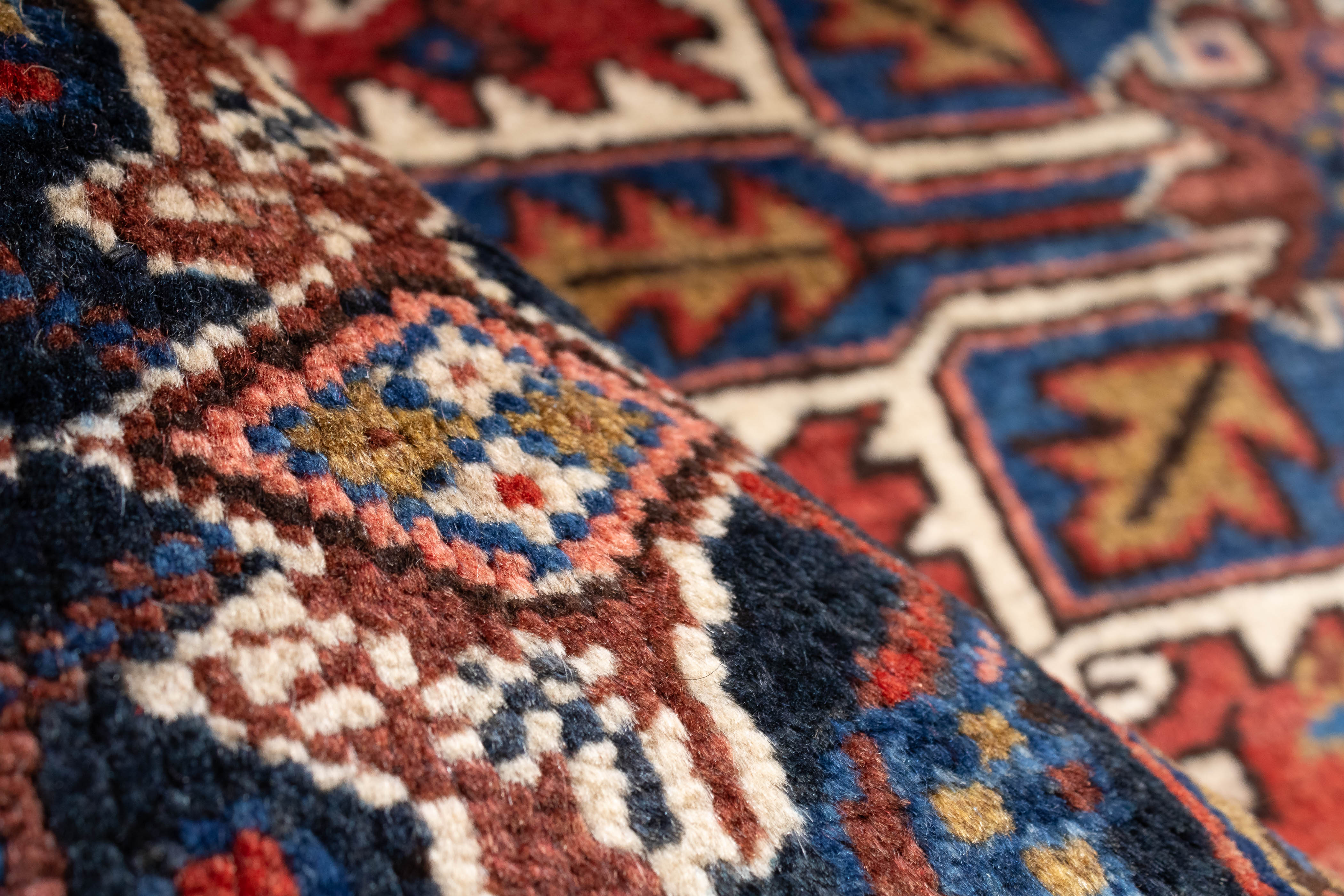 Vintage Persian Heriz Rug <br> 4'4 x 5'10